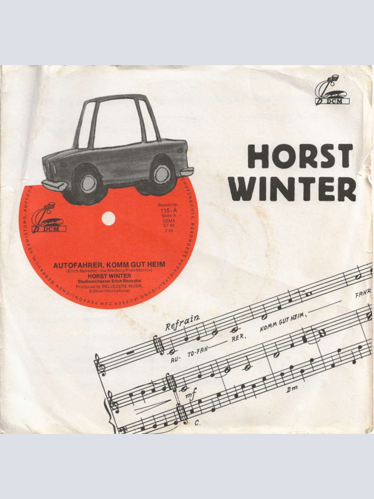 Vinyl / Horst Winter - Autofahrer, Komm Gut Heim