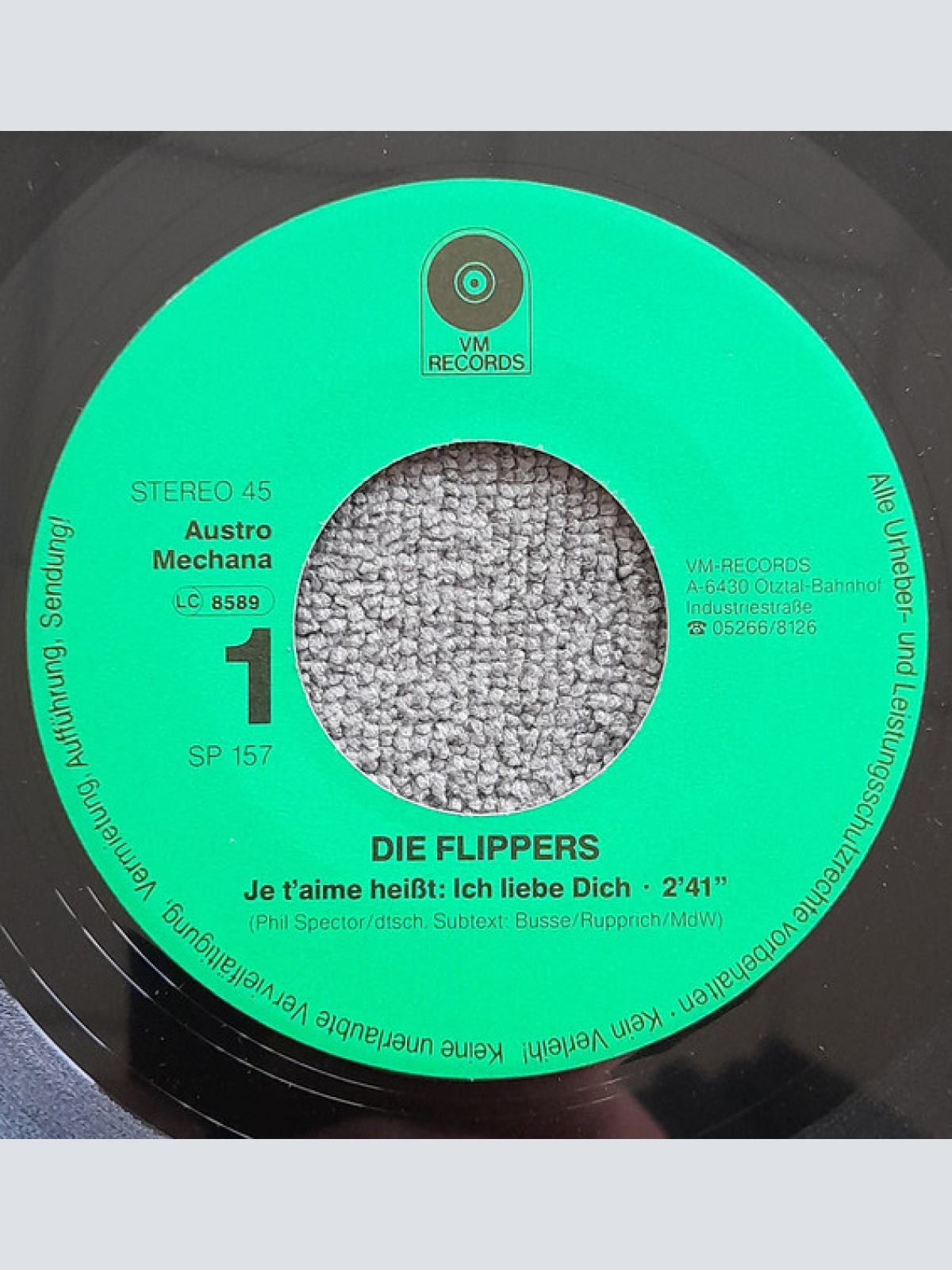 Vinyl / Die Flippers - Je T'Aime Heißt: "Ich Liebe Dich" / Du Bist Mein Leben