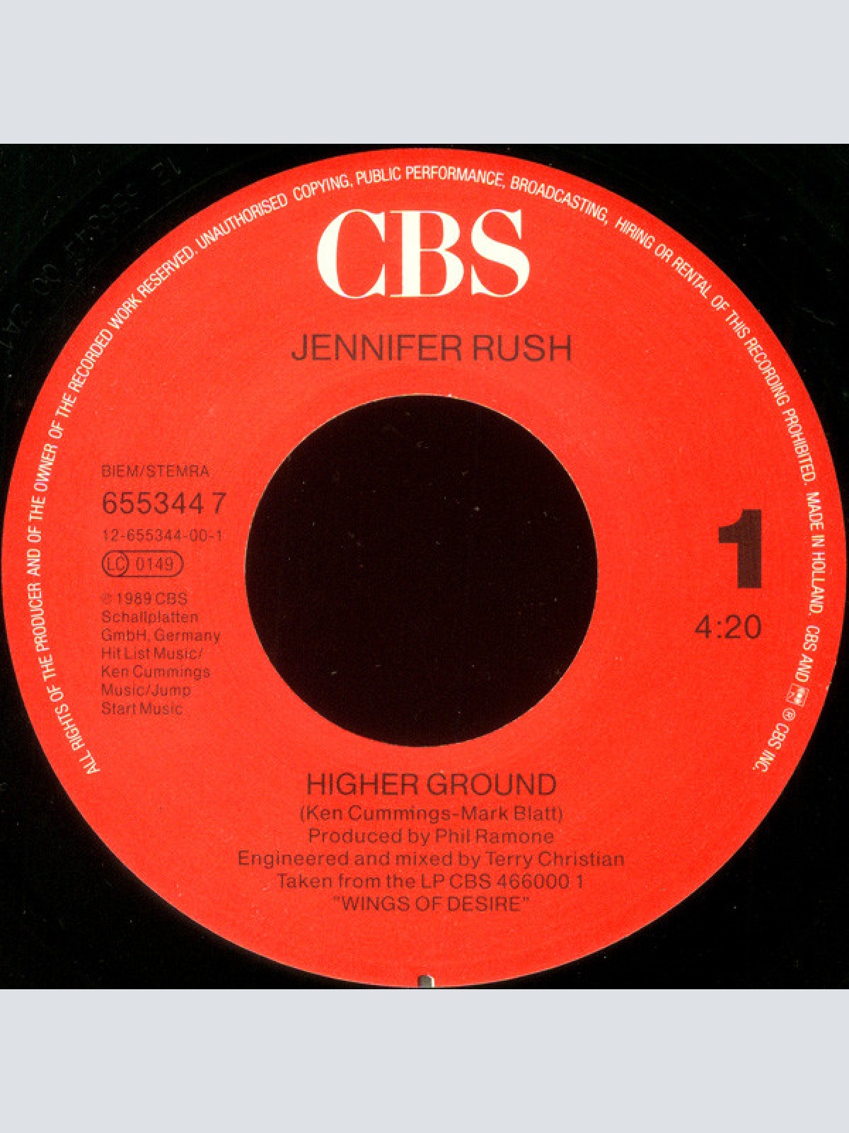 Vinyl / Jennifer Rush - Higher Ground