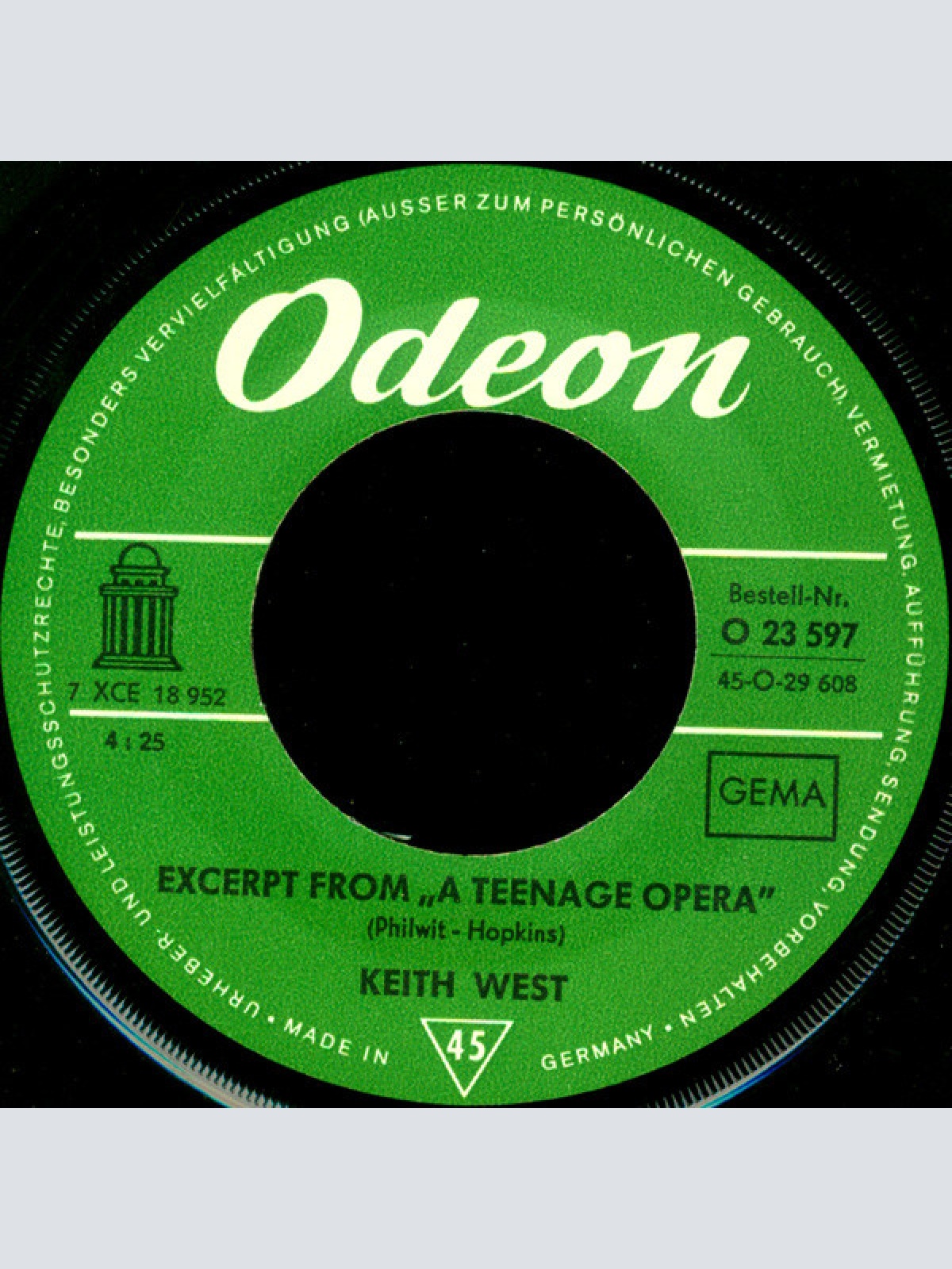 Vinyl / Keith West / Mark Wirtz Orchestra - Excerpt From "A Teenage Opera" / Theme From "A Teenage Opera"