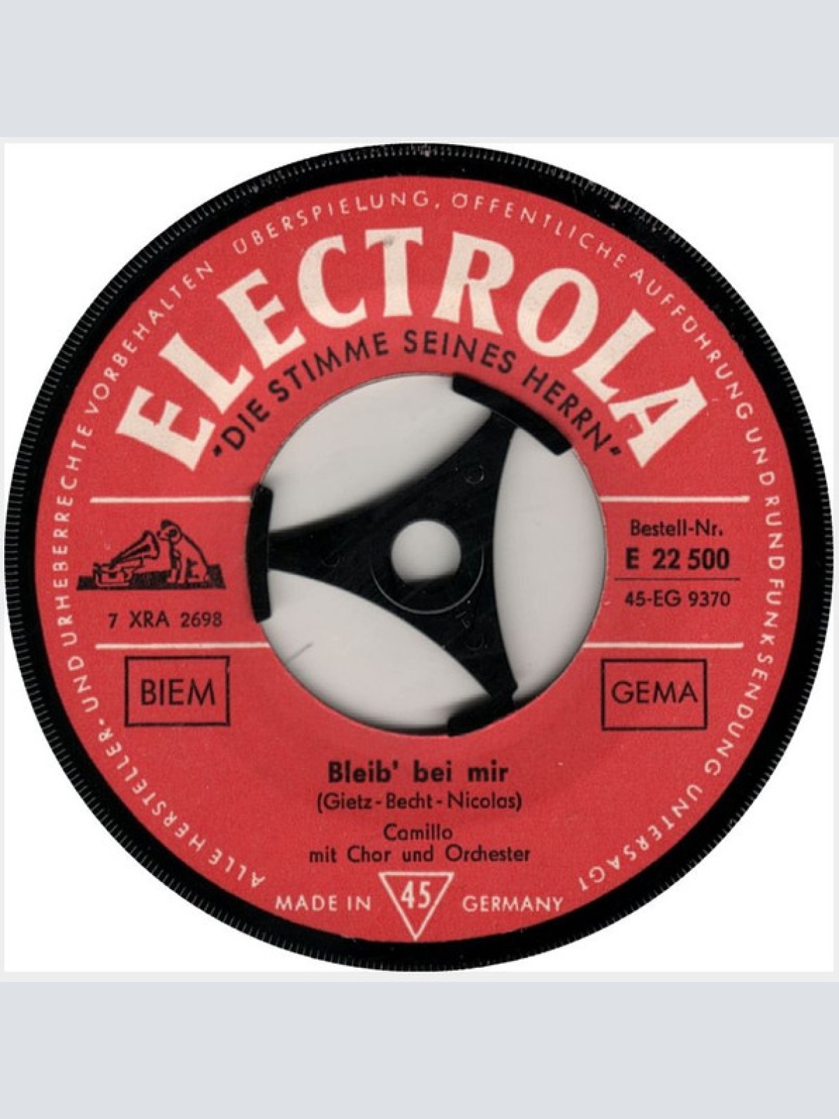 Vinyl / Camillo Felgen - Ich Hab' Das Glück Bestellt Für Heute Abend / Bleib' Bei Mir