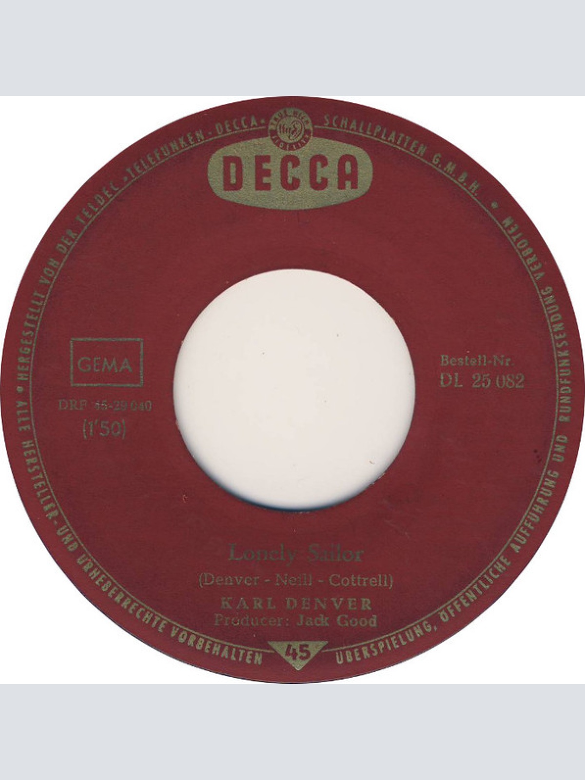 Vinyl / Karl Denver - A Little Love, A Little Kiss