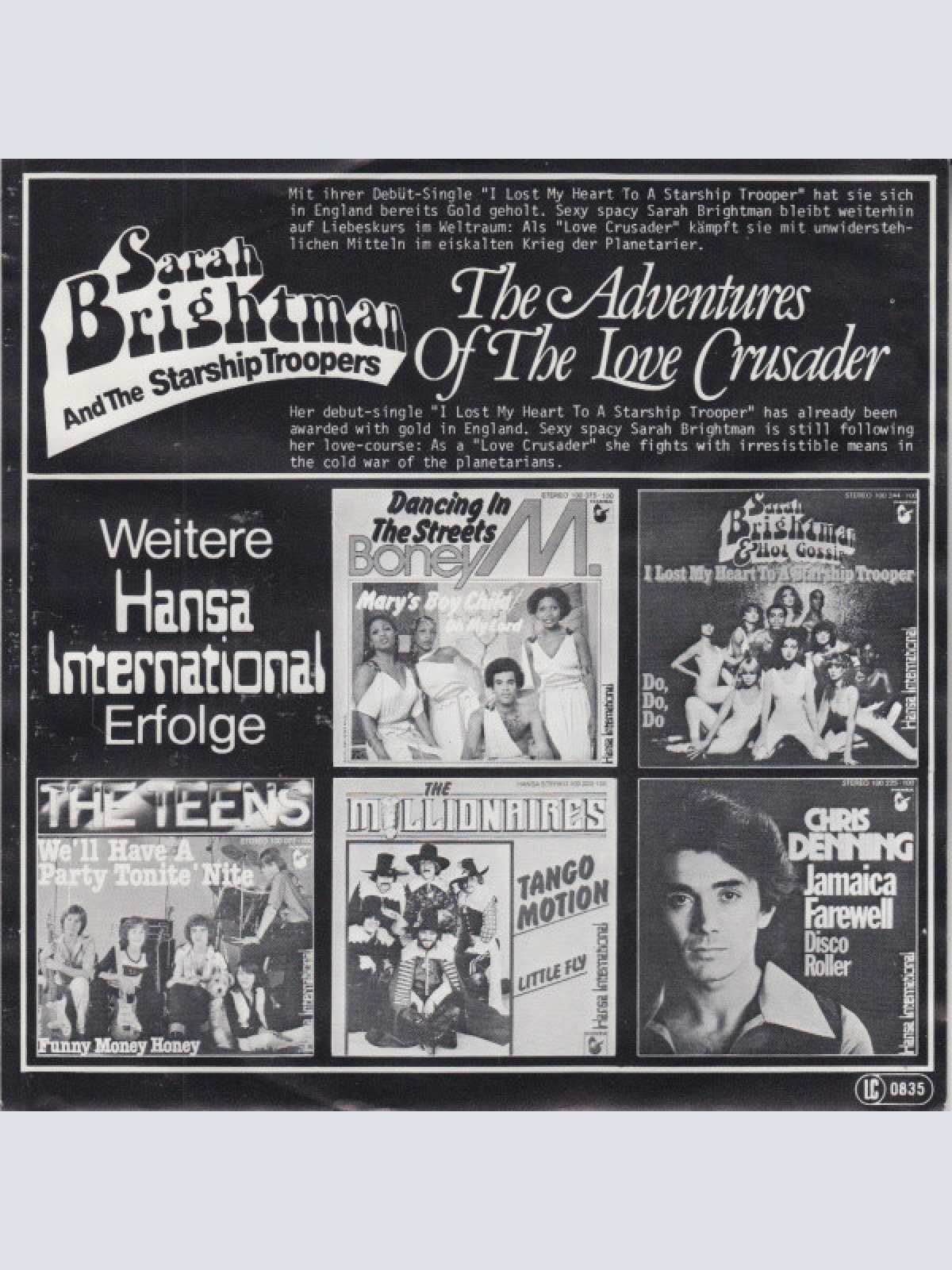 Vinyl / Sarah Brightman And The Starship Troopers - The Adventures Of The Love Crusader