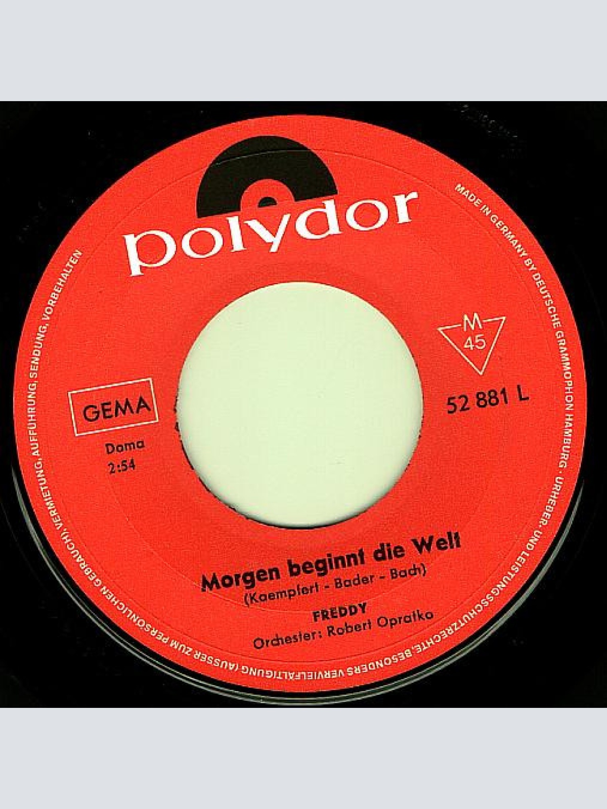 Vinyl / Freddy* - Morgen Beginnt Die Welt