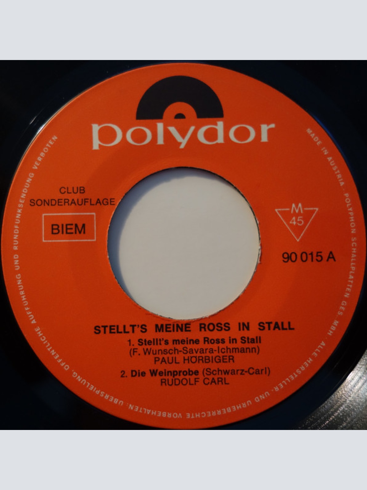 Vinyl / Paul Hörbiger - Stellt's Meine Ross In Stall