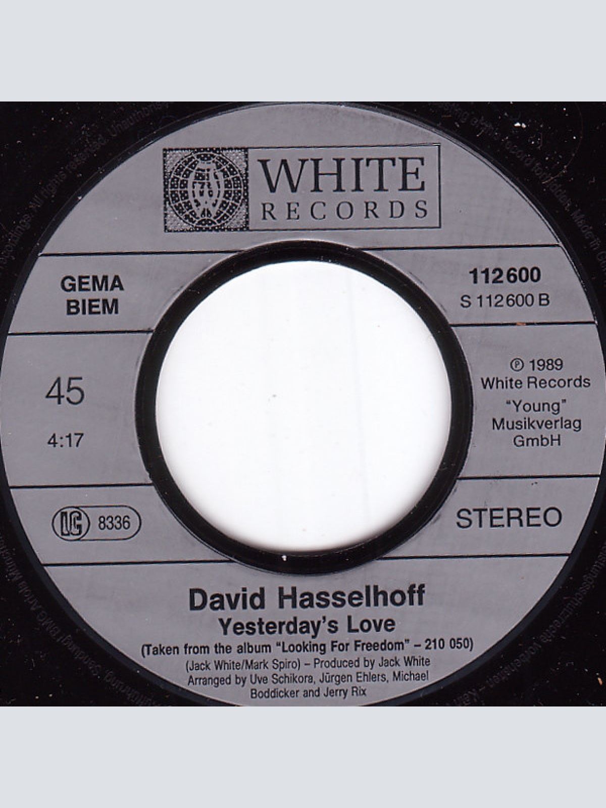 Vinyl / David Hasselhoff - Flying On The Wings Of Tenderness