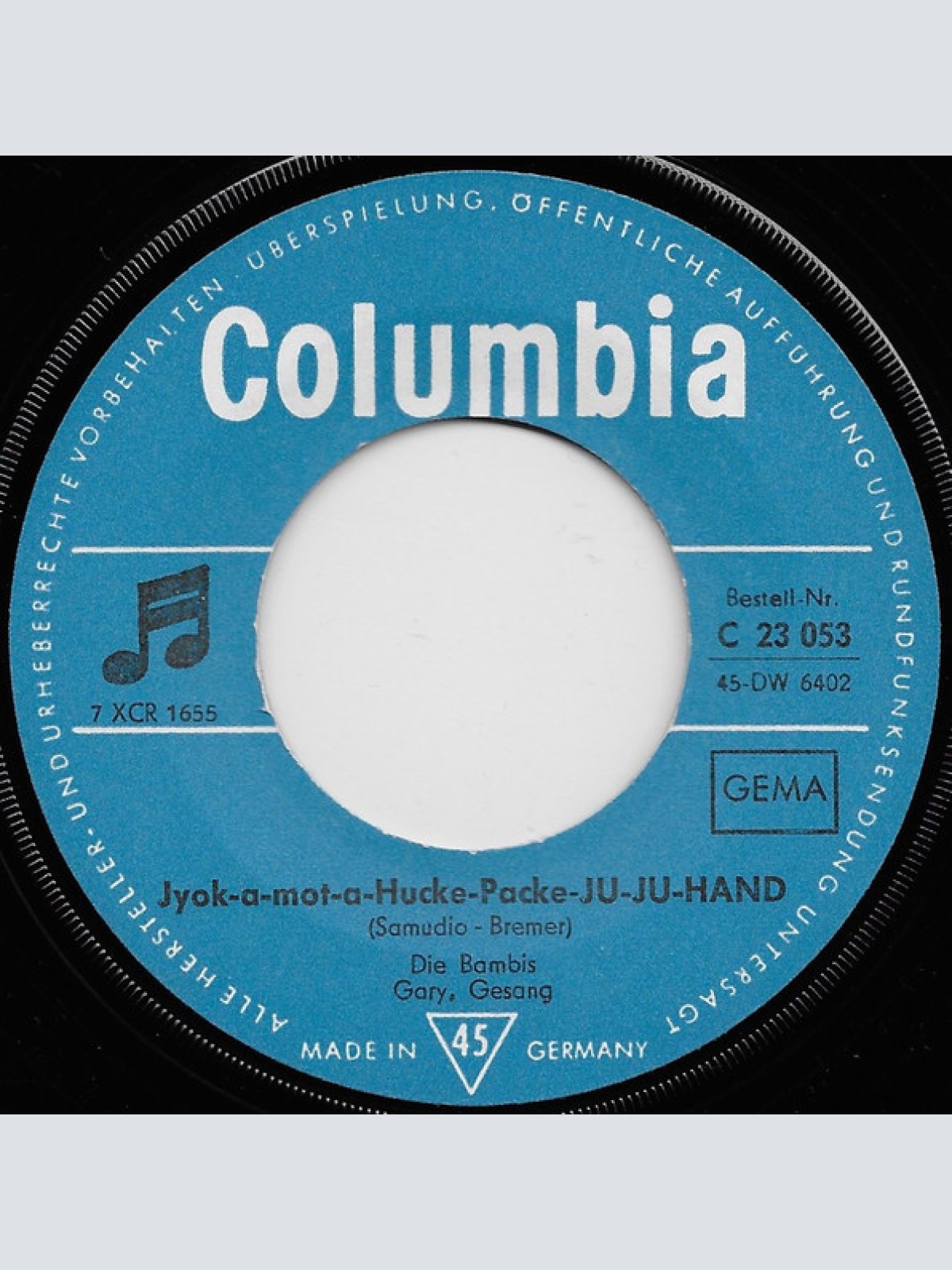 Vinyl / Die Bambis - Nur Ein Bild Von Dir / Jyok-A-Mot-A-Hucke-Packe-Ju-Ju-Hand