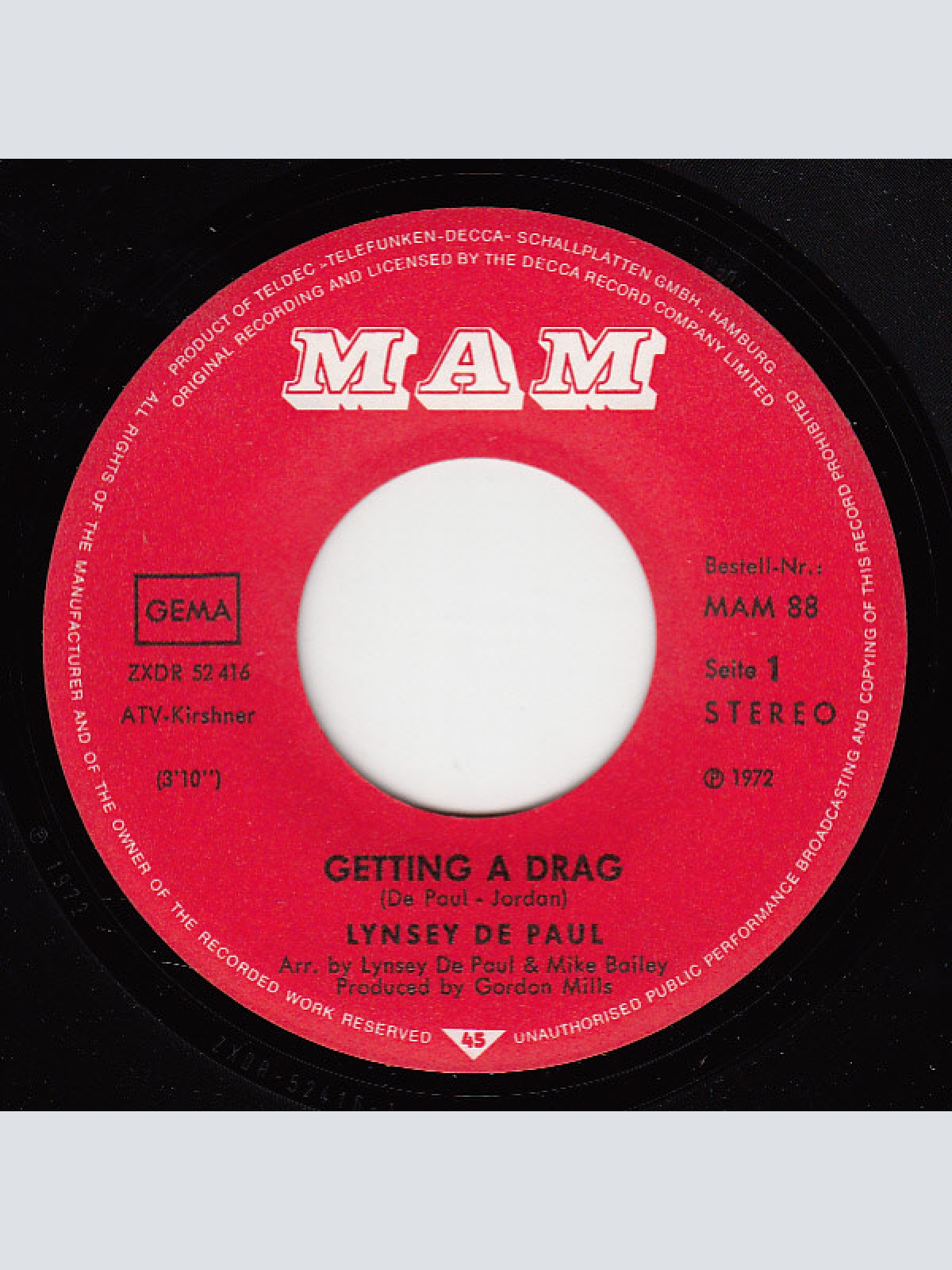 Vinyl / Lynsey De Paul - Getting A Drag