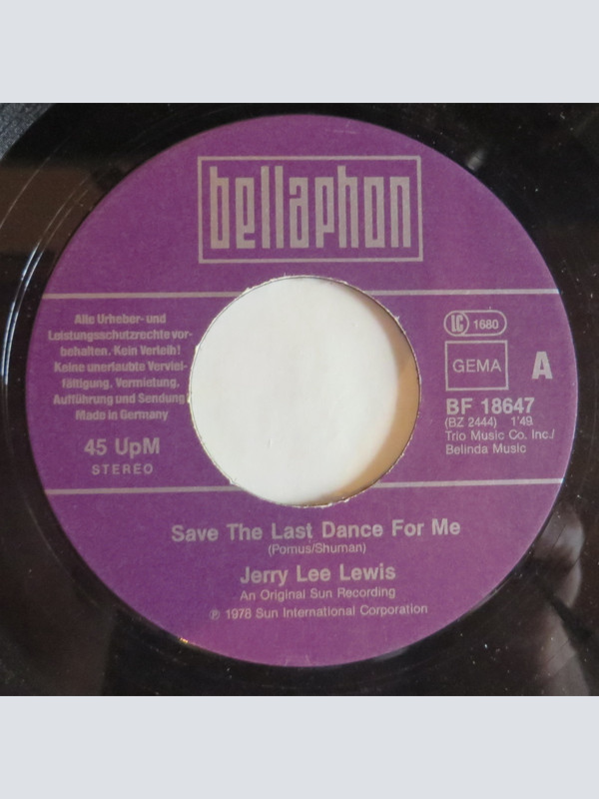 Vinyl / Jerry Lee Lewis - Save The Last Dance For Me