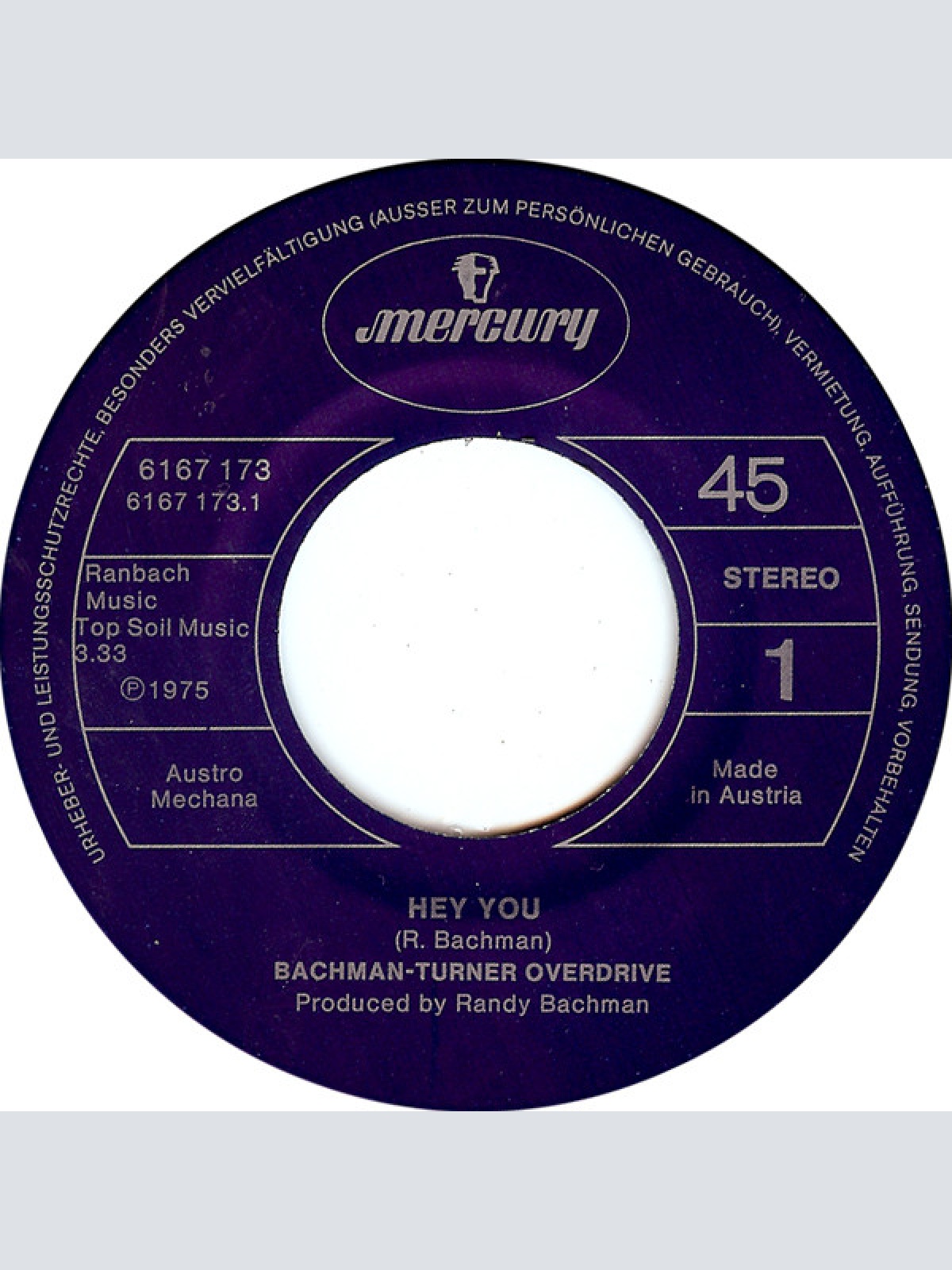 Vinyl / Bachman-Turner Overdrive - Hey You