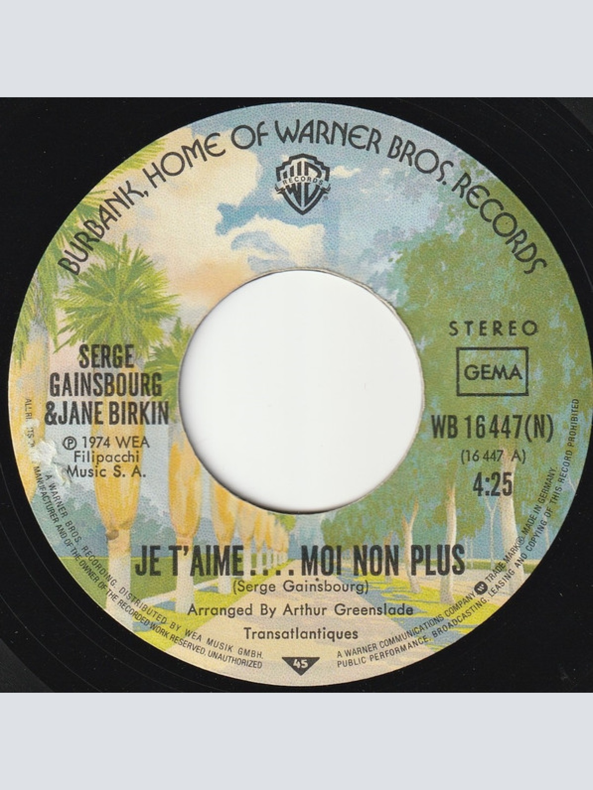 Vinyl / Jane Birkin Avec Serge Gainsbourg - Je T'aime... Moi Non Plus