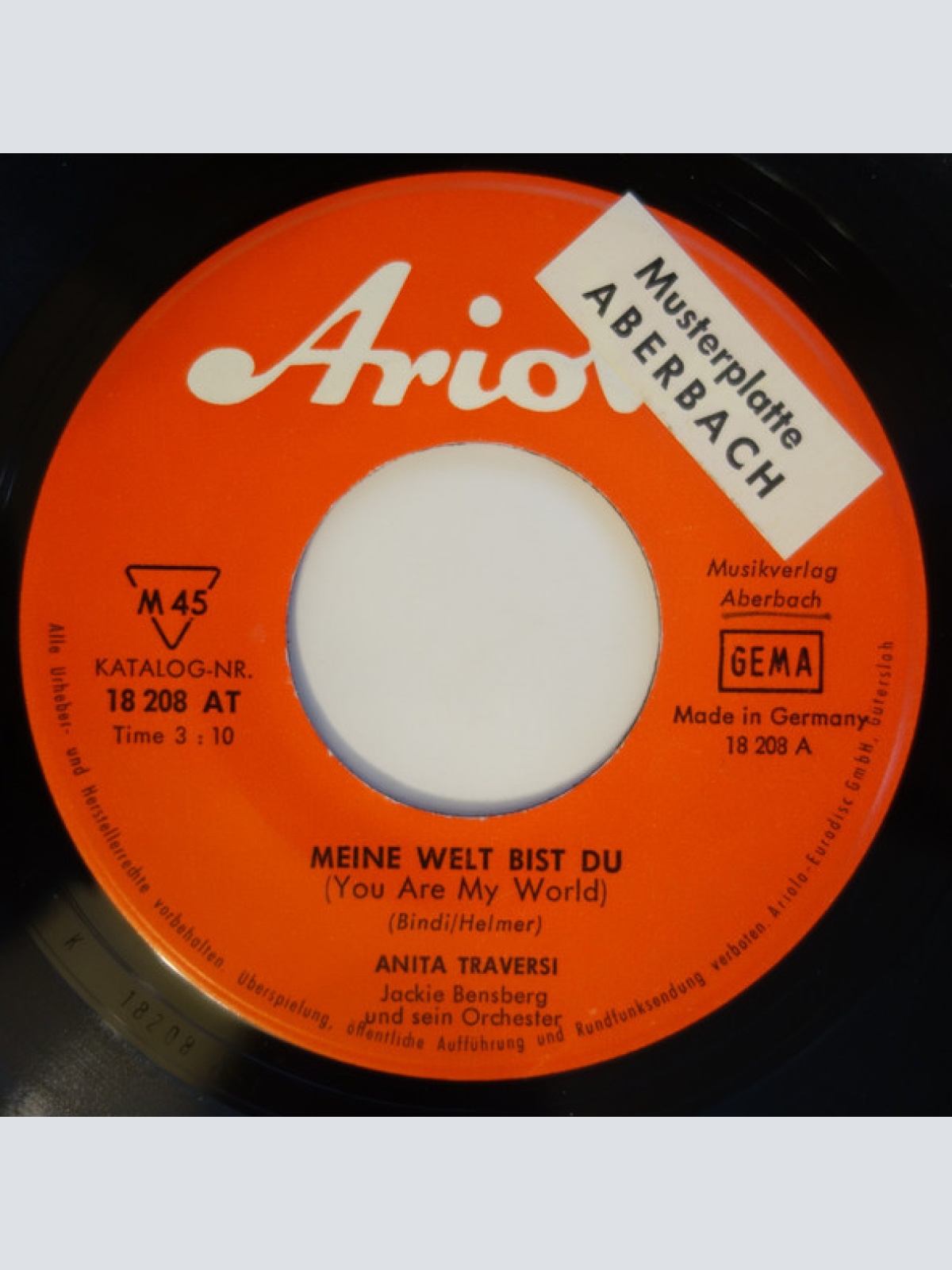 Vinyl / Anita Traversi - Meine Welt Bist Du (You Are My World)