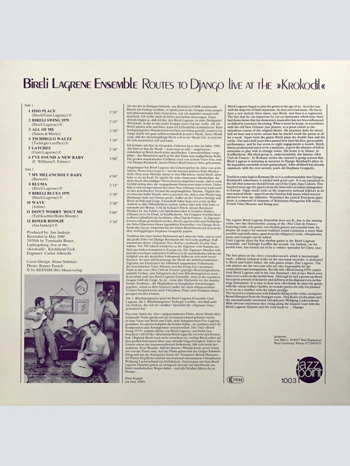 Vinyl / Bireli Lagrene Ensemble* - Routes To Django (Live At The »Krokodil«)