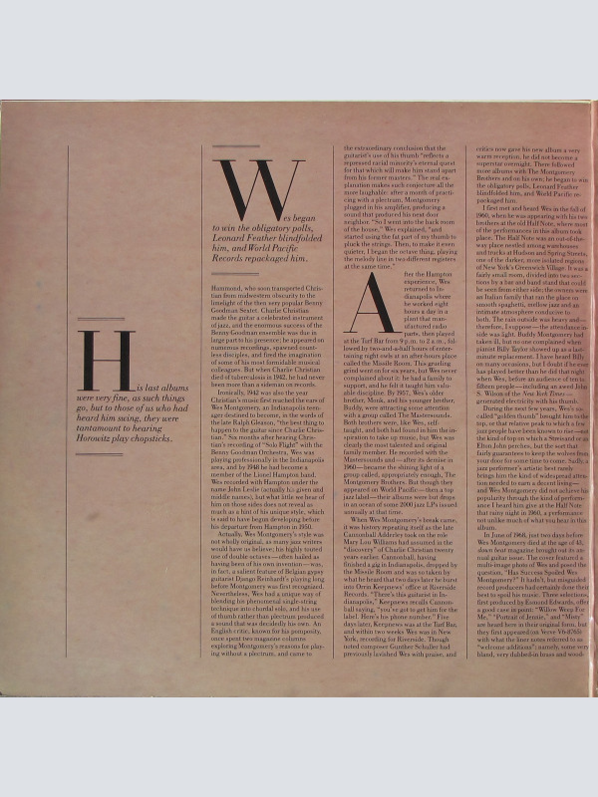 Vinyl / Wes Montgomery - The Small Group Recordings