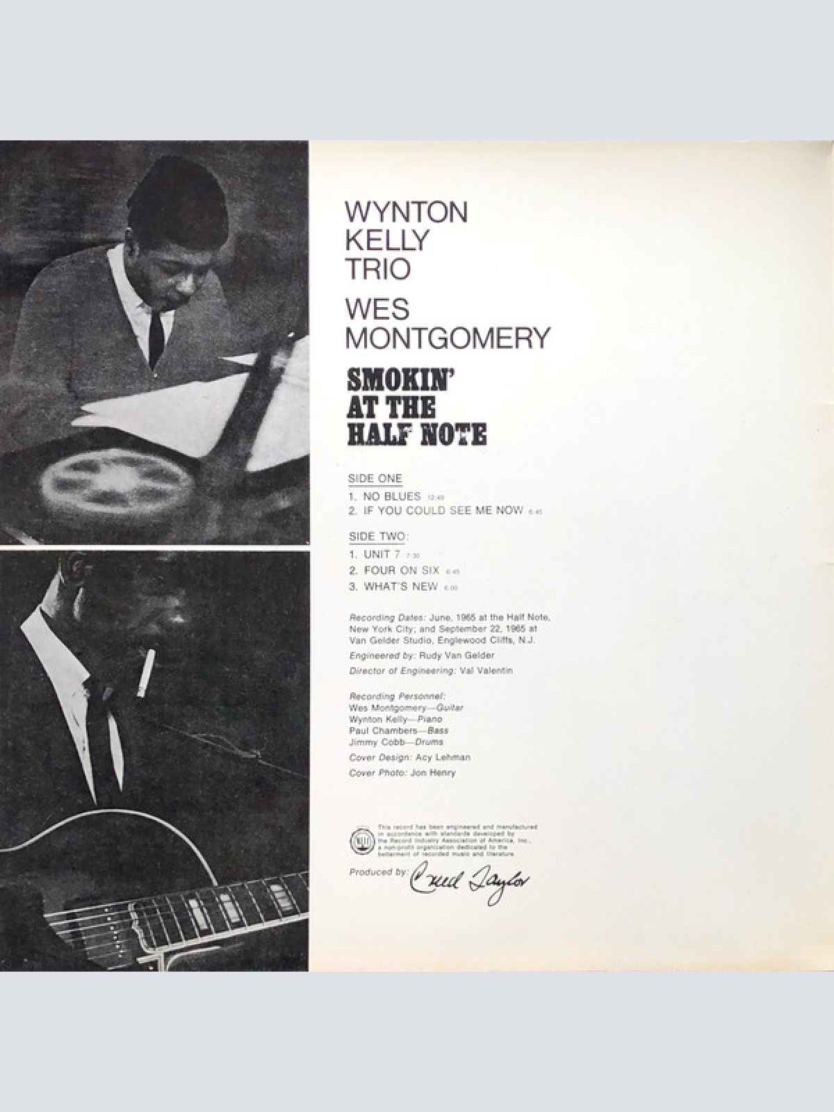 Vinyl / Wynton Kelly Trio / Wes Montgomery - Smokin' At The Half Note