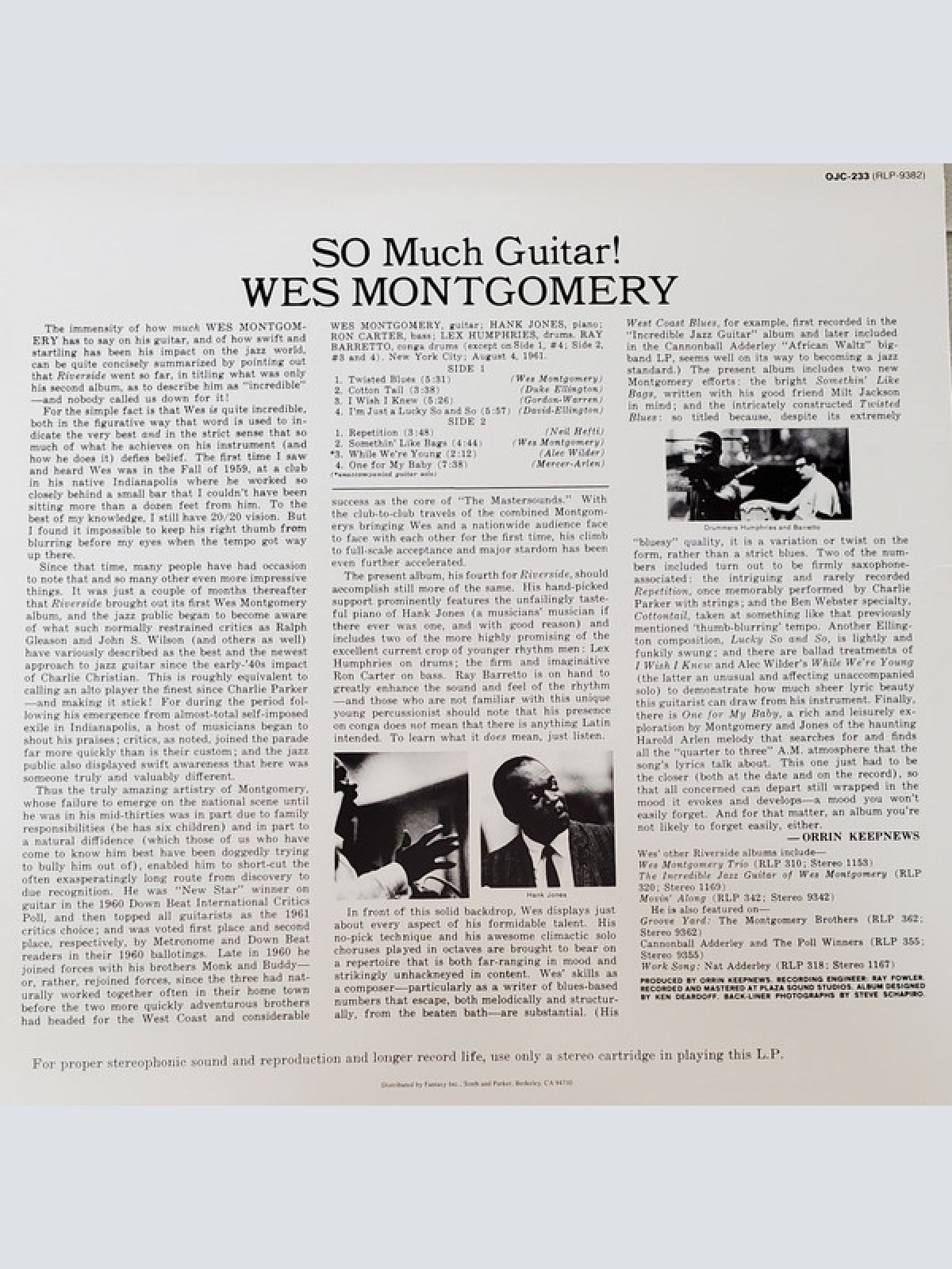 Vinyl / Wes Montgomery - So Much Guitar!