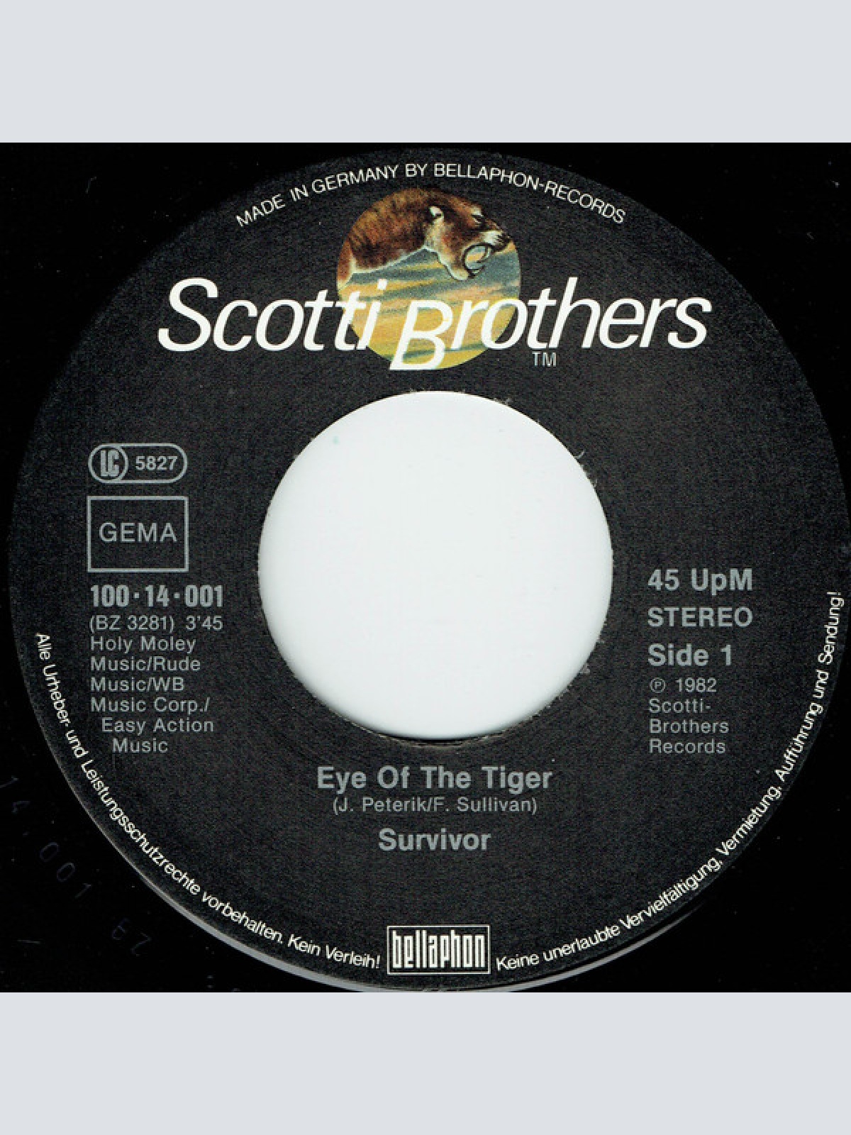 Vinyl / Survivor - Eye Of The Tiger