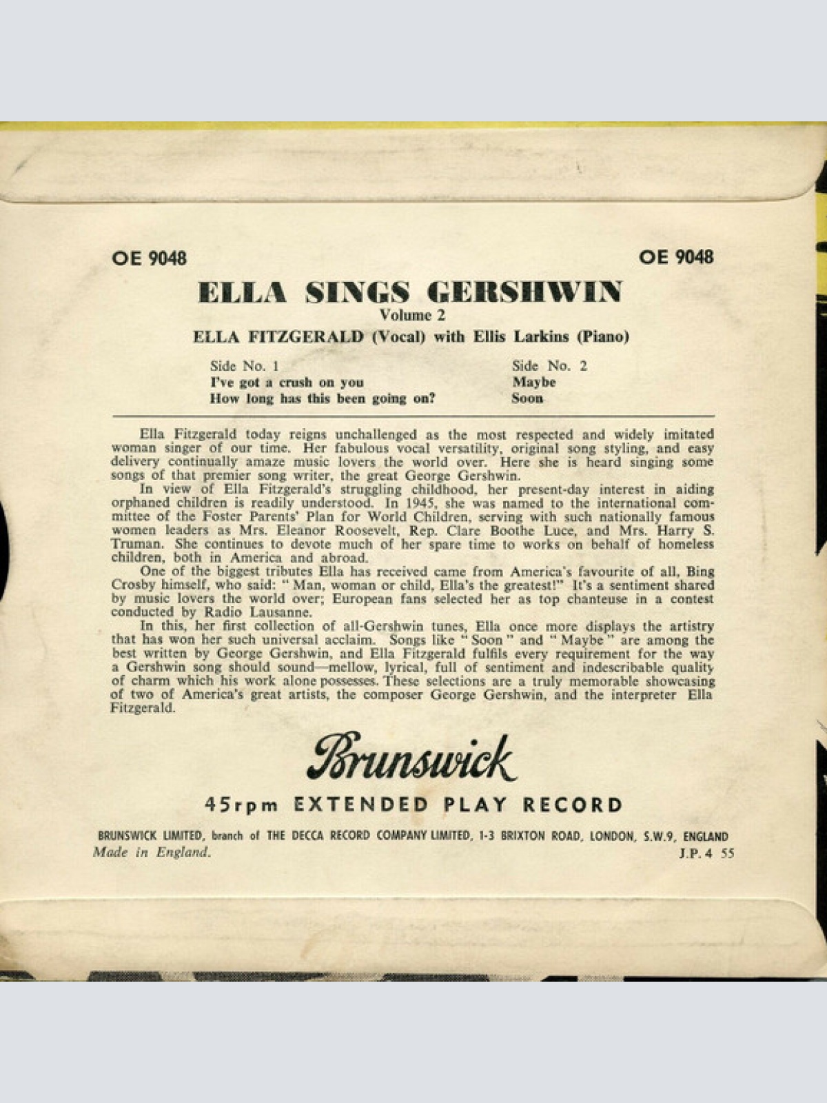 Vinyl / Ella Fitzgerald - Ella Sings Gershwin Volume 2