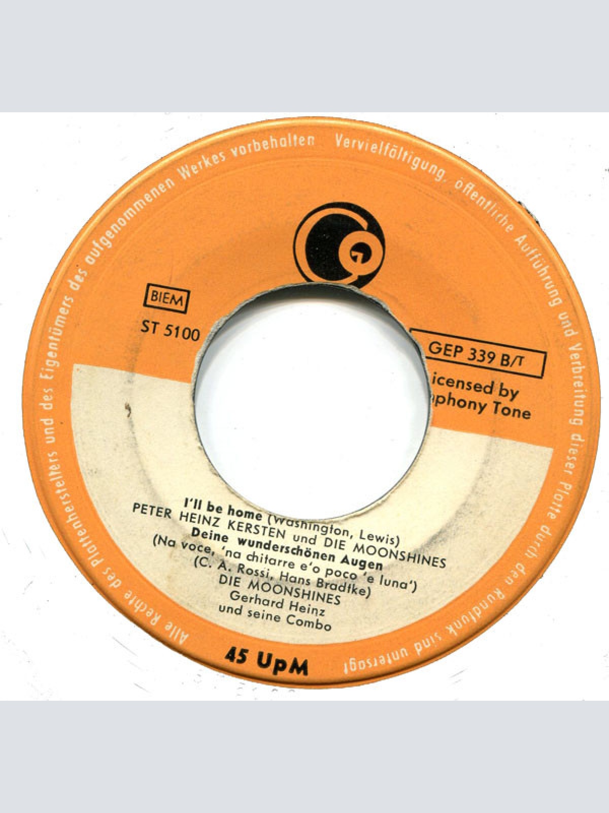 Vinyl / Richard Armon / Peter Heinz Kersten / Die Moonshines - Theo - Theo / Heimatlos / I'll Be Home / Deine Wunderschönen Augen