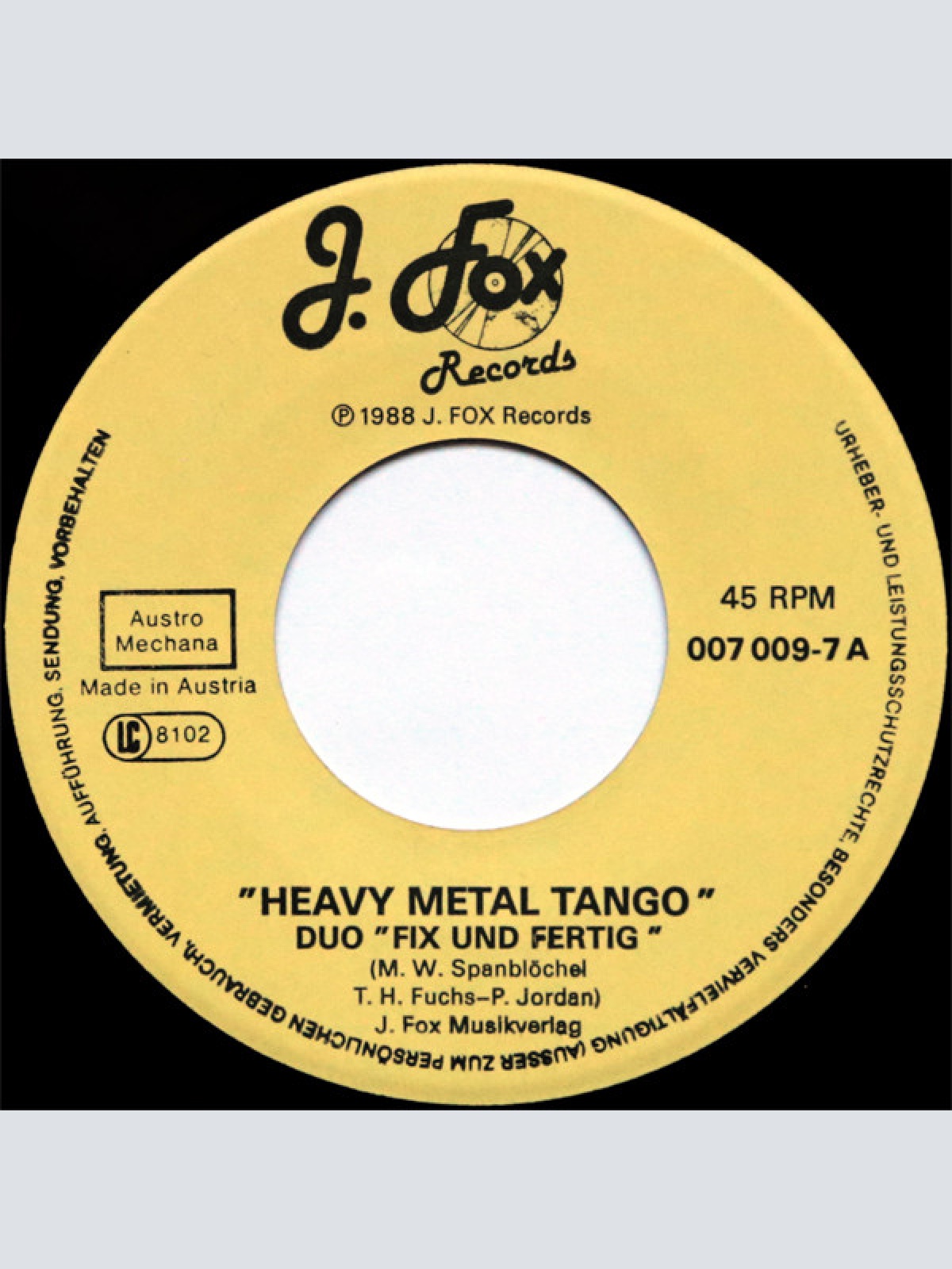 Vinyl / Duo "Fix + Fertig" - Heavy Metal Tango