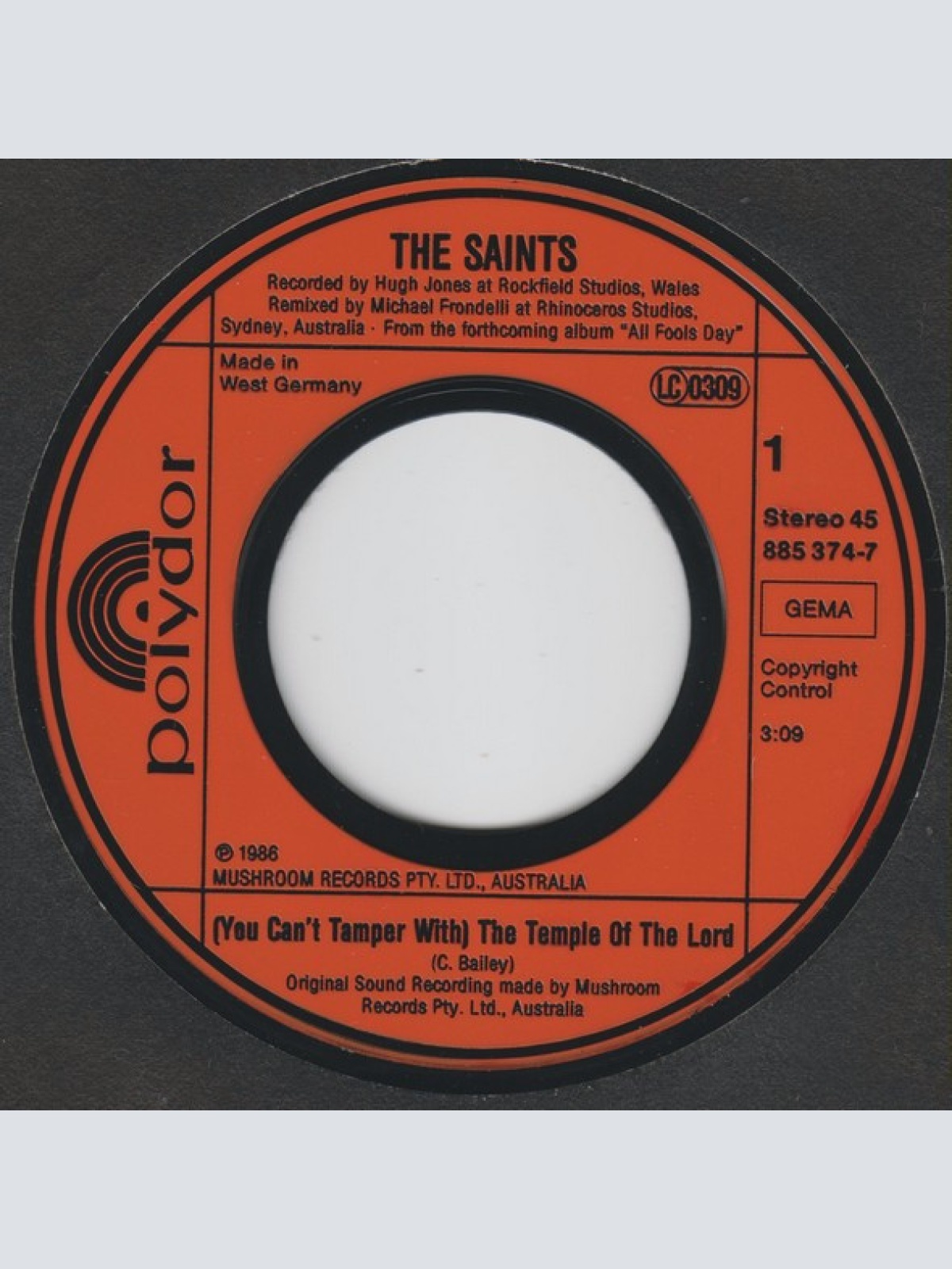 Vinyl / The Saints (2) - (You Can't Tamper With The) Temple Of The Lord