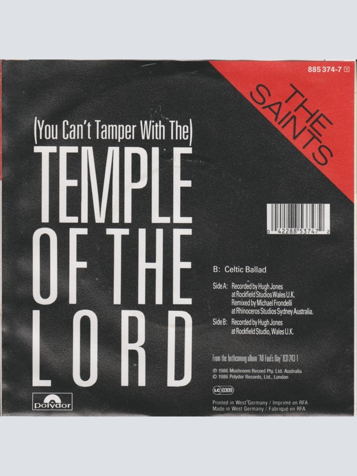 Vinyl / The Saints (2) - (You Can't Tamper With The) Temple Of The Lord