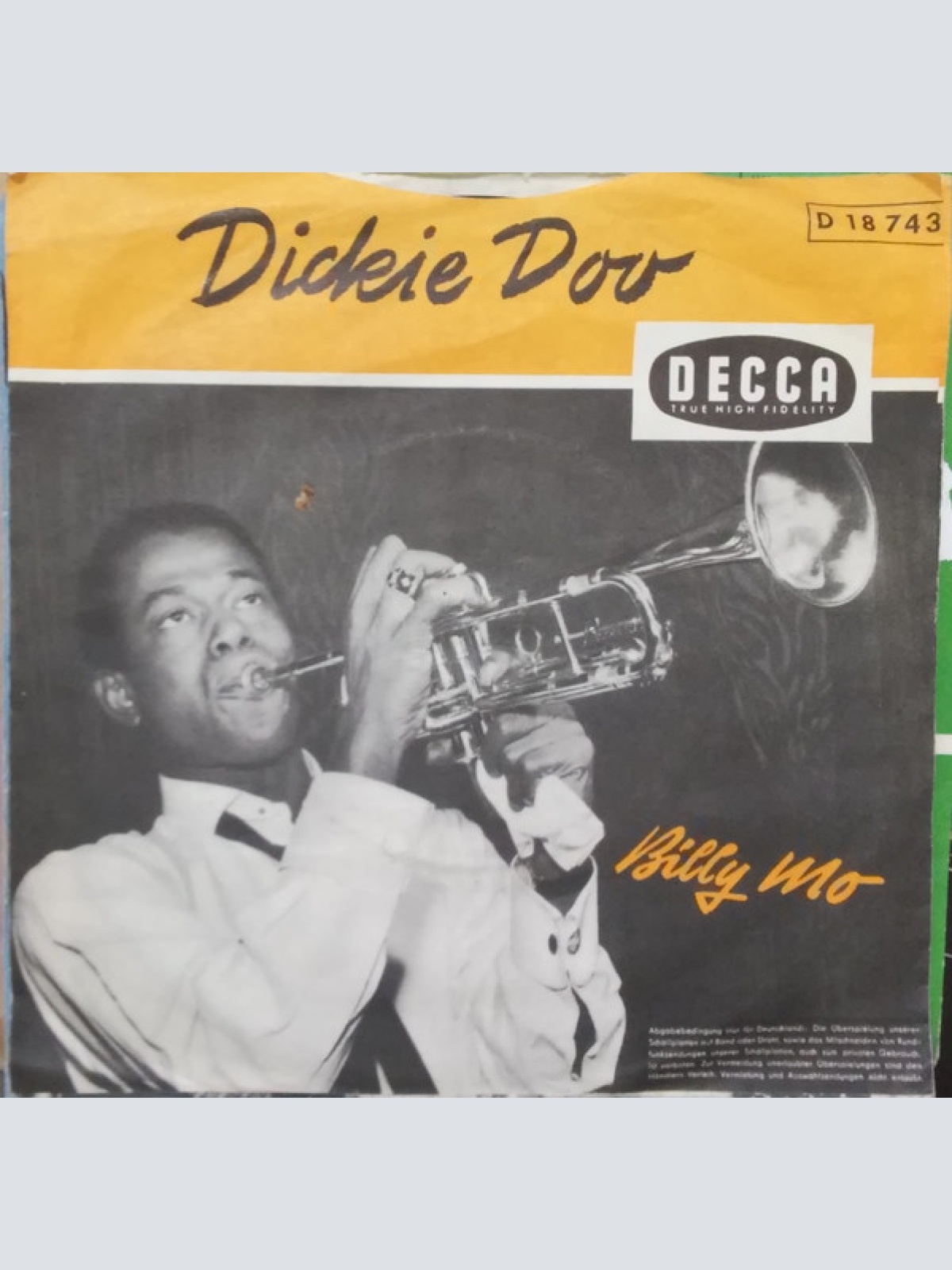 Vinyl / Billy Mo - Darling, Du Weißt Ja / Dickie Doo