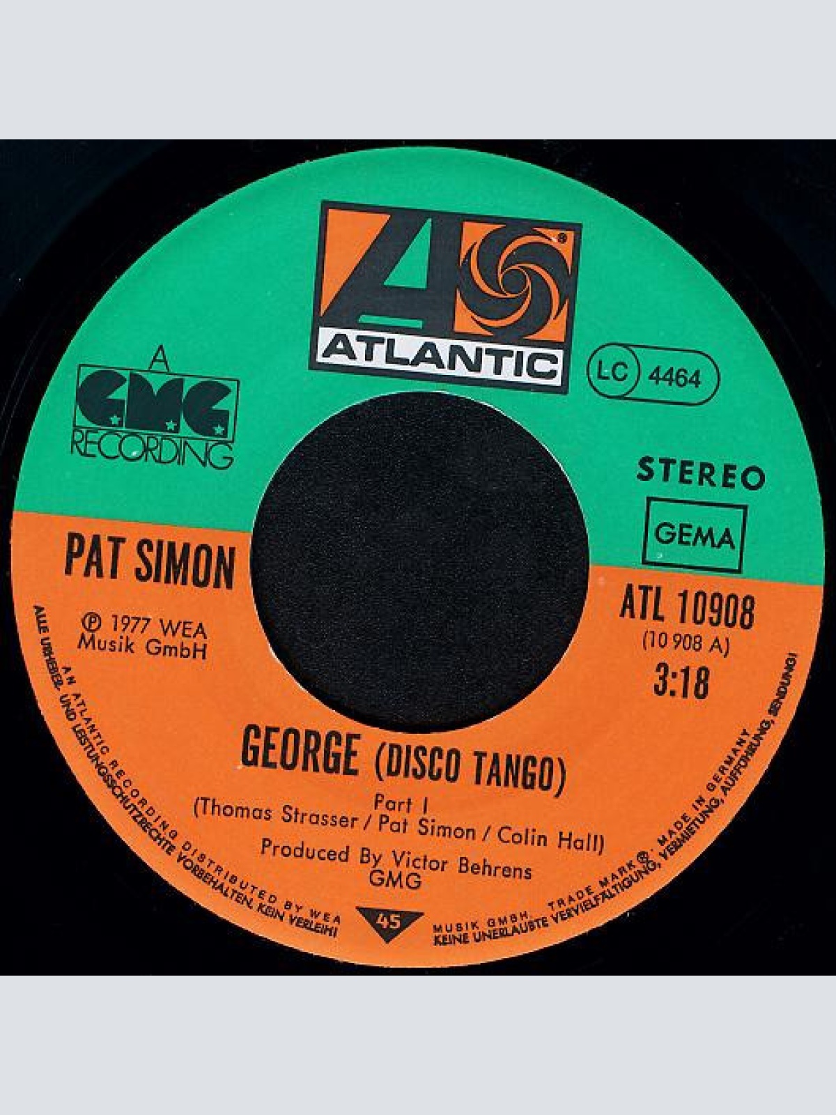 Vinyl / Pat Simon - George Disco Tango Part I + II