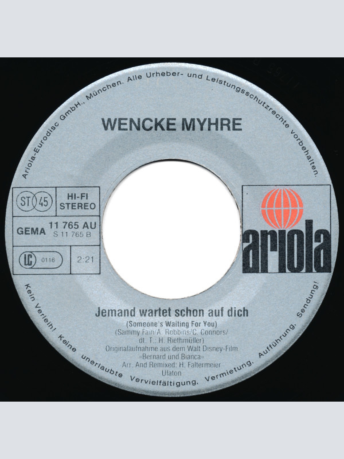 Vinyl / Wencke Myhre - Schon Morgen Kommt Ein Neuer Tag