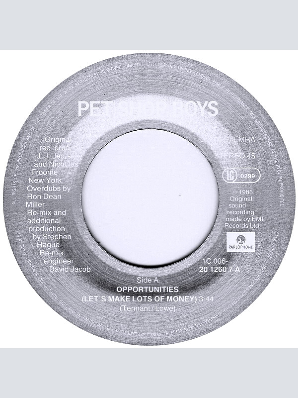 Vinyl / Pet Shop Boys - Opportunities (Let's Make Lots Of Money)