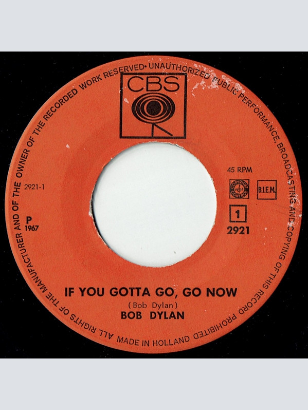 Vinyl / Bob Dylan - If You Gotta Go, Go Now / To Ramona