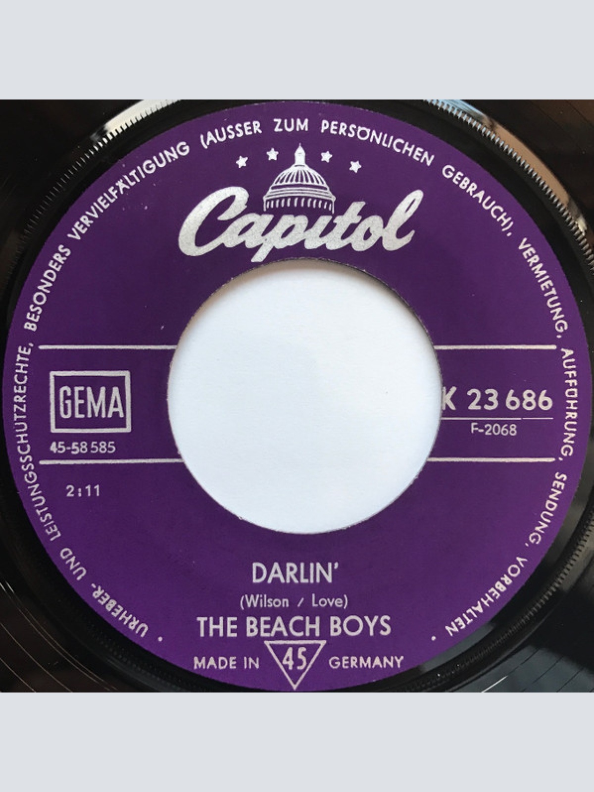 Vinyl / The Beach Boys - Darlin' / Here Today