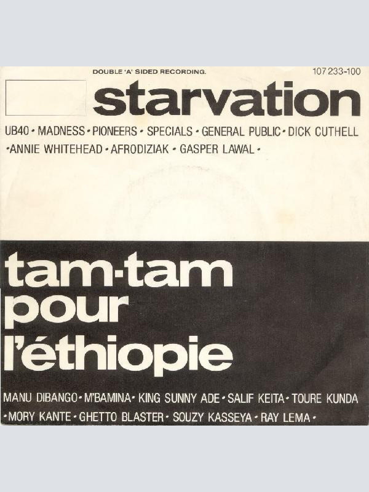 Vinyl / Starvation - Starvation / Tam Tam Pour L'Éthiopie
