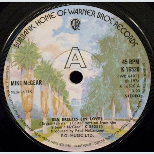 Vinyl / Mike McGear - Sea Breezes (In Love) / Givin' Grease A Ride