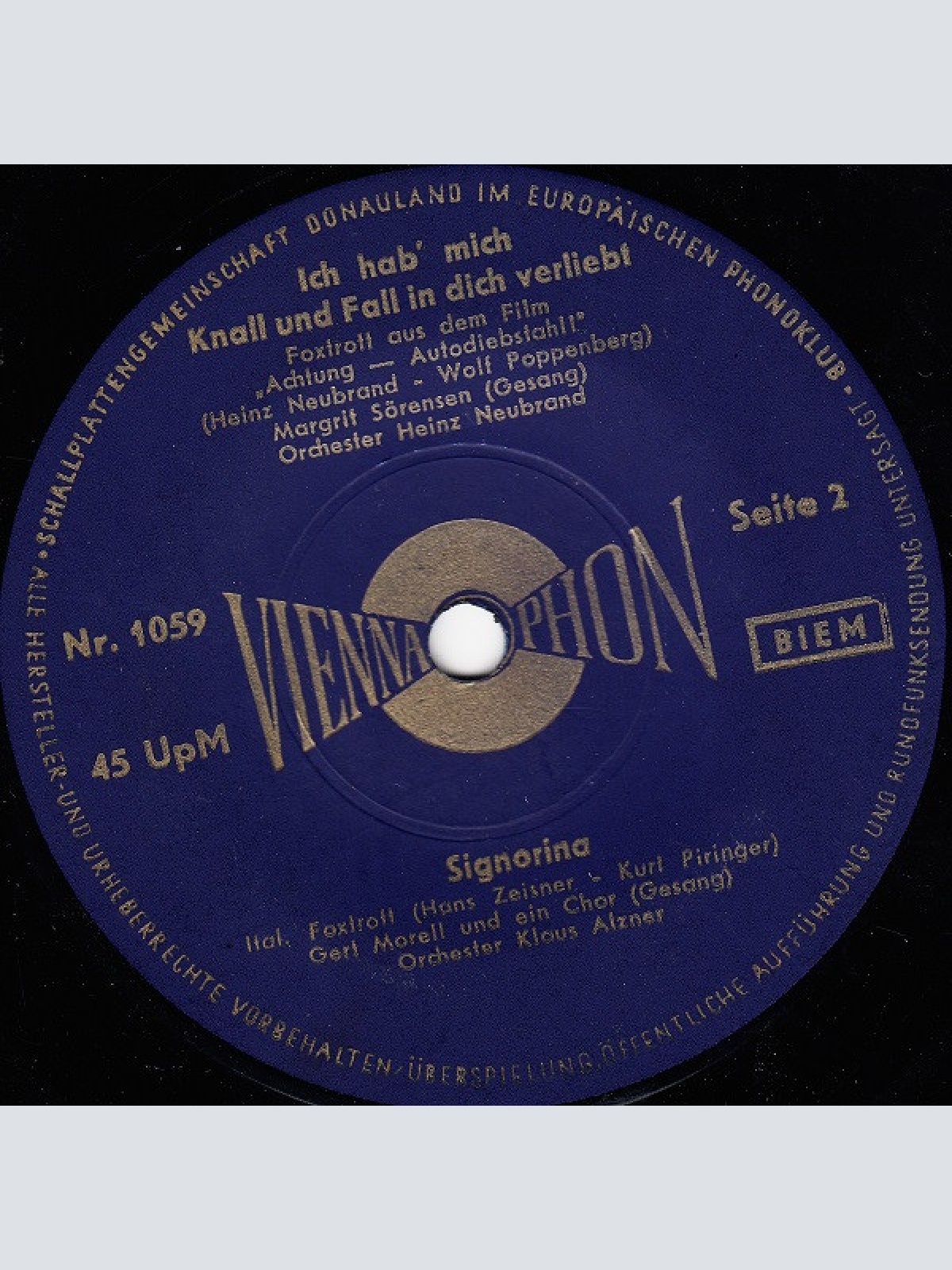 Vinyl / Die Drei Spitzbuben* / Margrit Sörensen / Gert Morell - Buona Sera / Wo Meine Sonne Scheint / Ich Hab' Mich Knall Und Fall In Dich Verliebt / Signorina