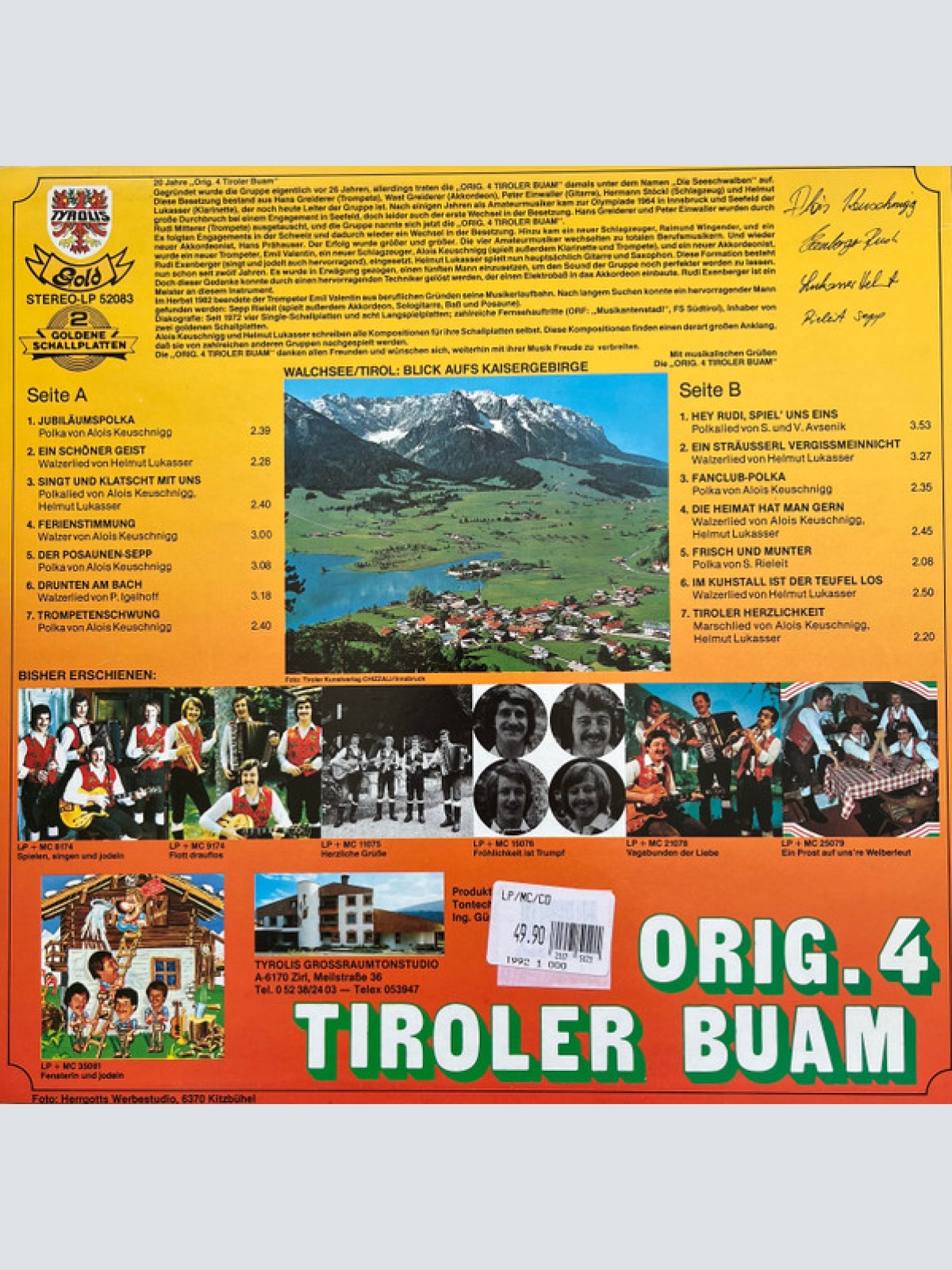 Vinyl / Original 4 Tiroler Buam - Original 4 Tiroler Buam