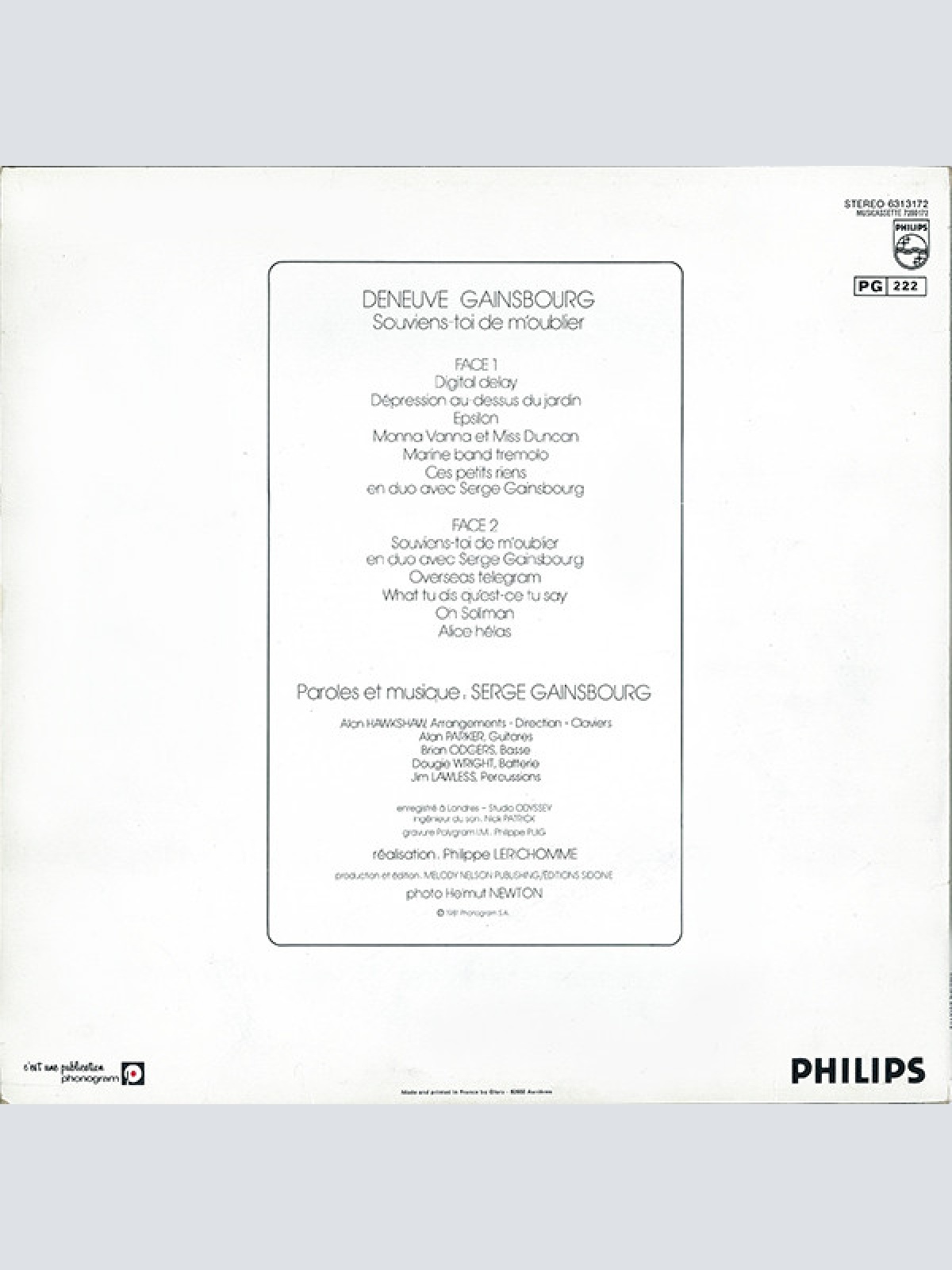 Vinyl / Catherine Deneuve, Gainsbourg* - Souviens-toi De M'oublier