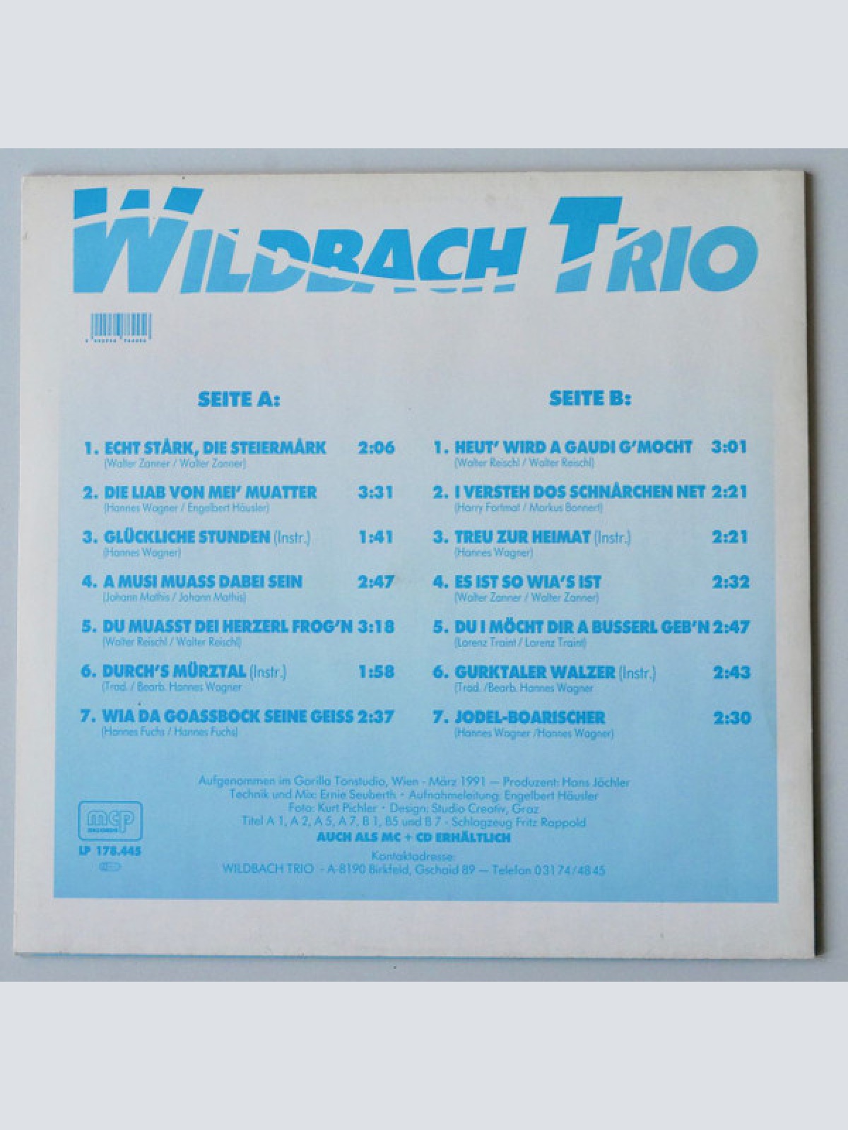 Vinyl / Wildbach Trio - Du Muasst Dei' Herzerl Frog'n