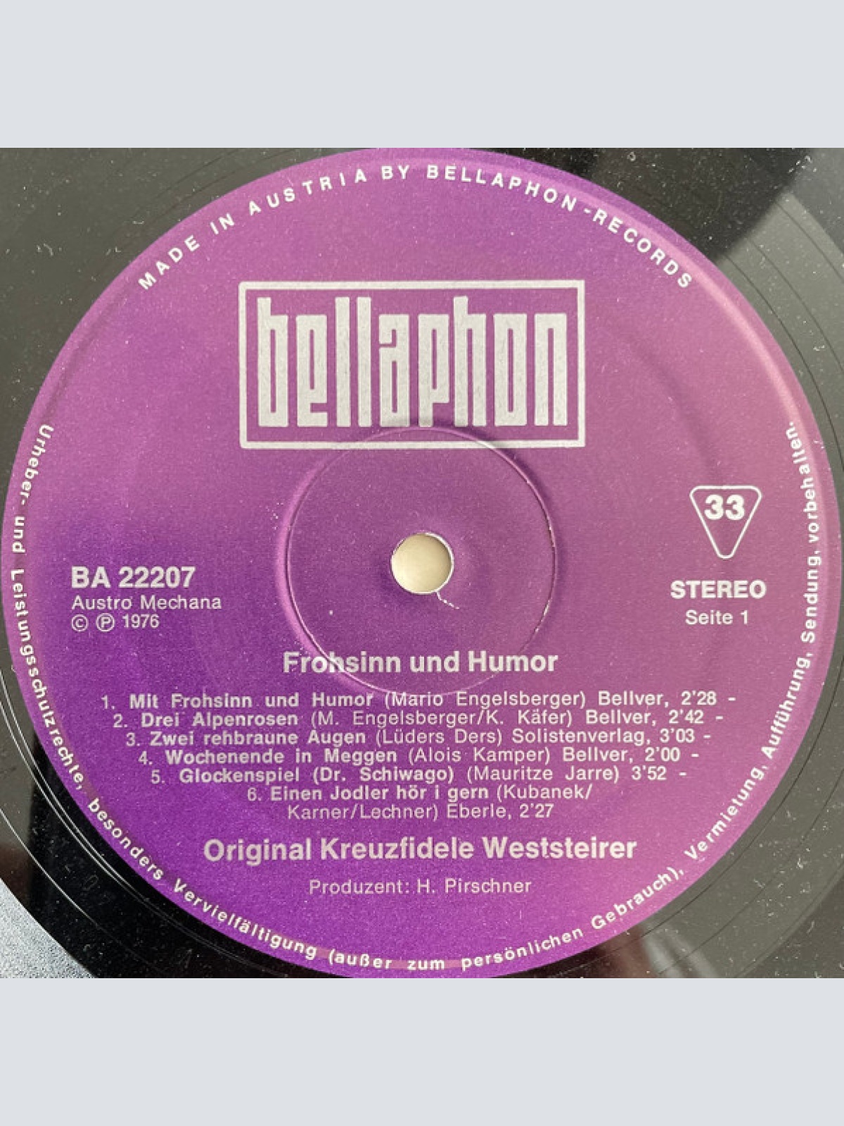 Vinyl / Original Kreuzfidele Weststeirer* - Frohsinn Und Humor