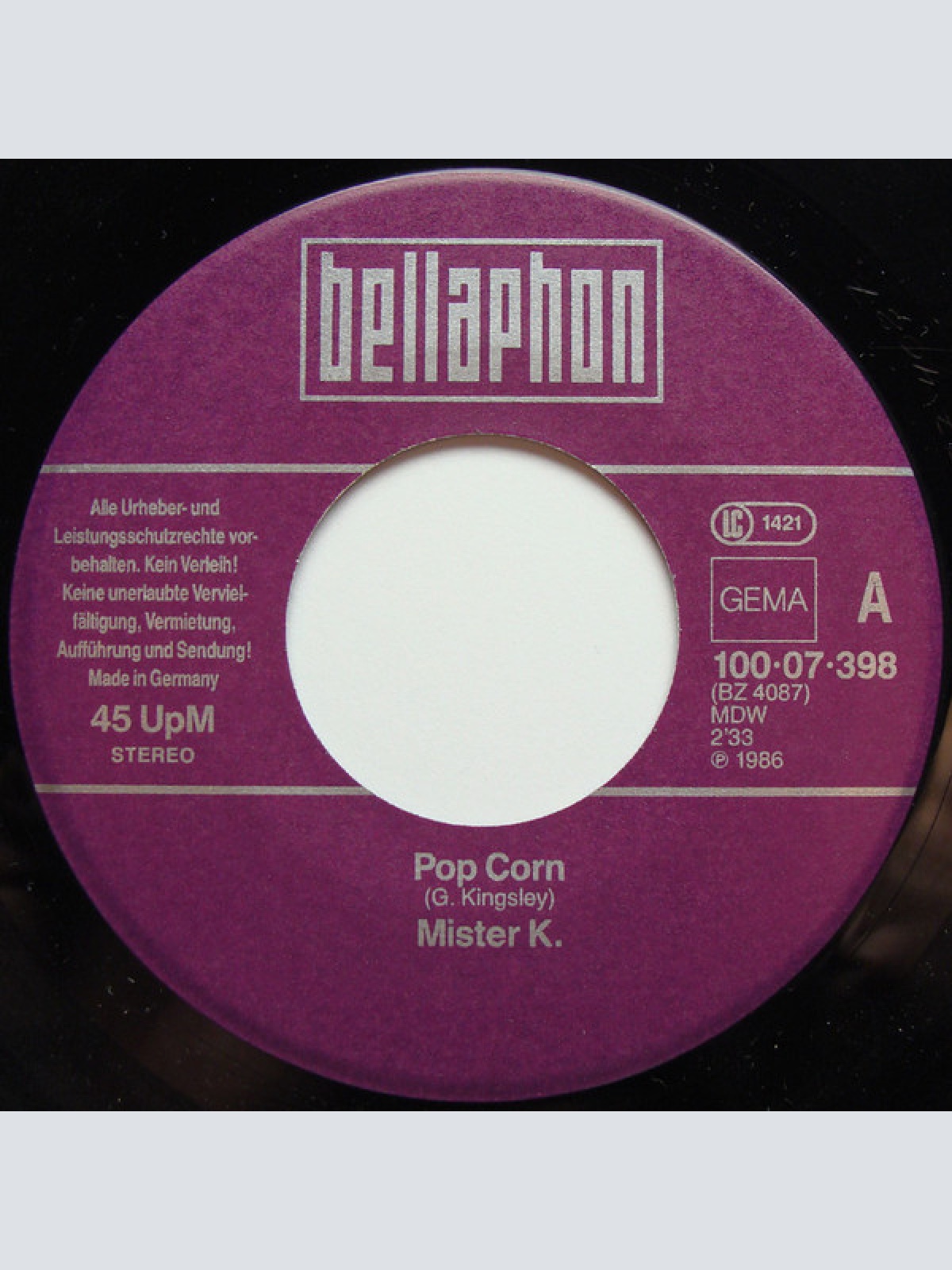 Vinyl / Mister K.* / Gershon Kingsley And The Moog Synthesizer* - Pop Corn / Hey, Hey
