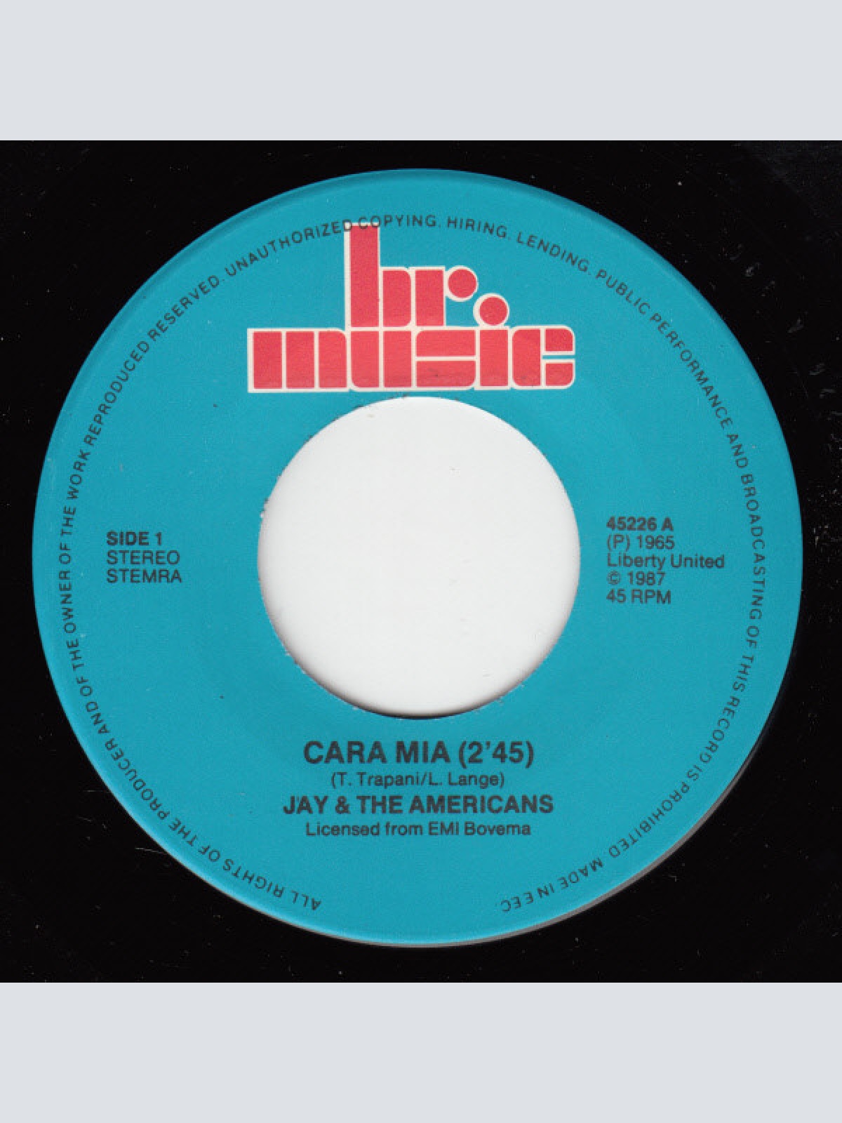 Vinyl / Jay & The Americans - Cara Mia / Come A Little Bit Closer