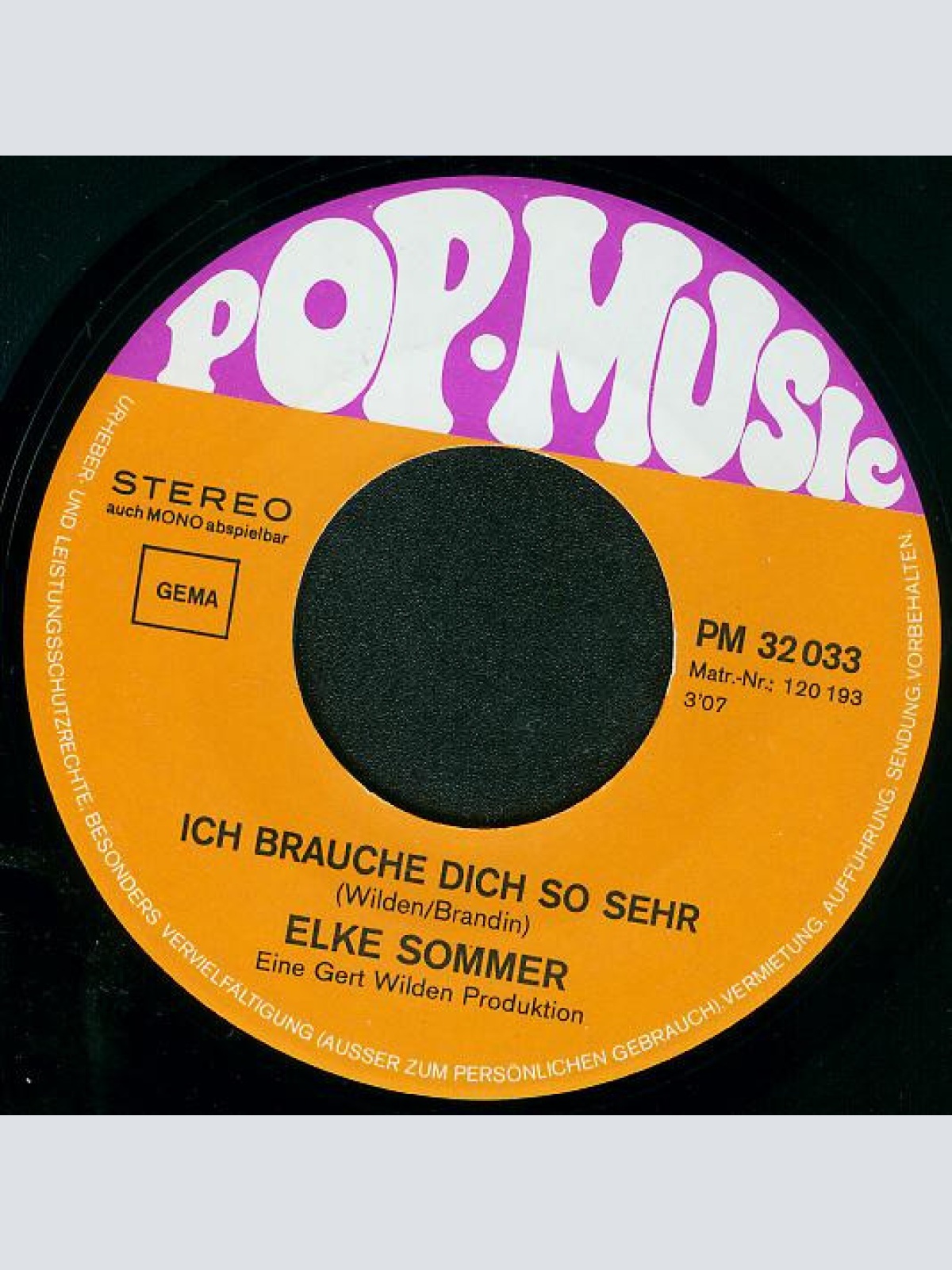 Vinyl / Elke Sommer - Ich Brauche Dich So Sehr