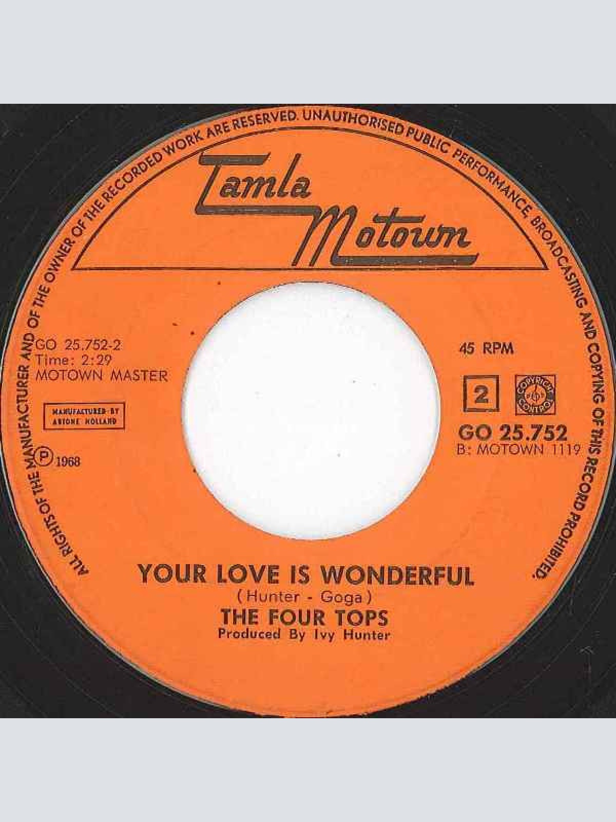 Vinyl / The Four Tops* - If I Were A Carpenter