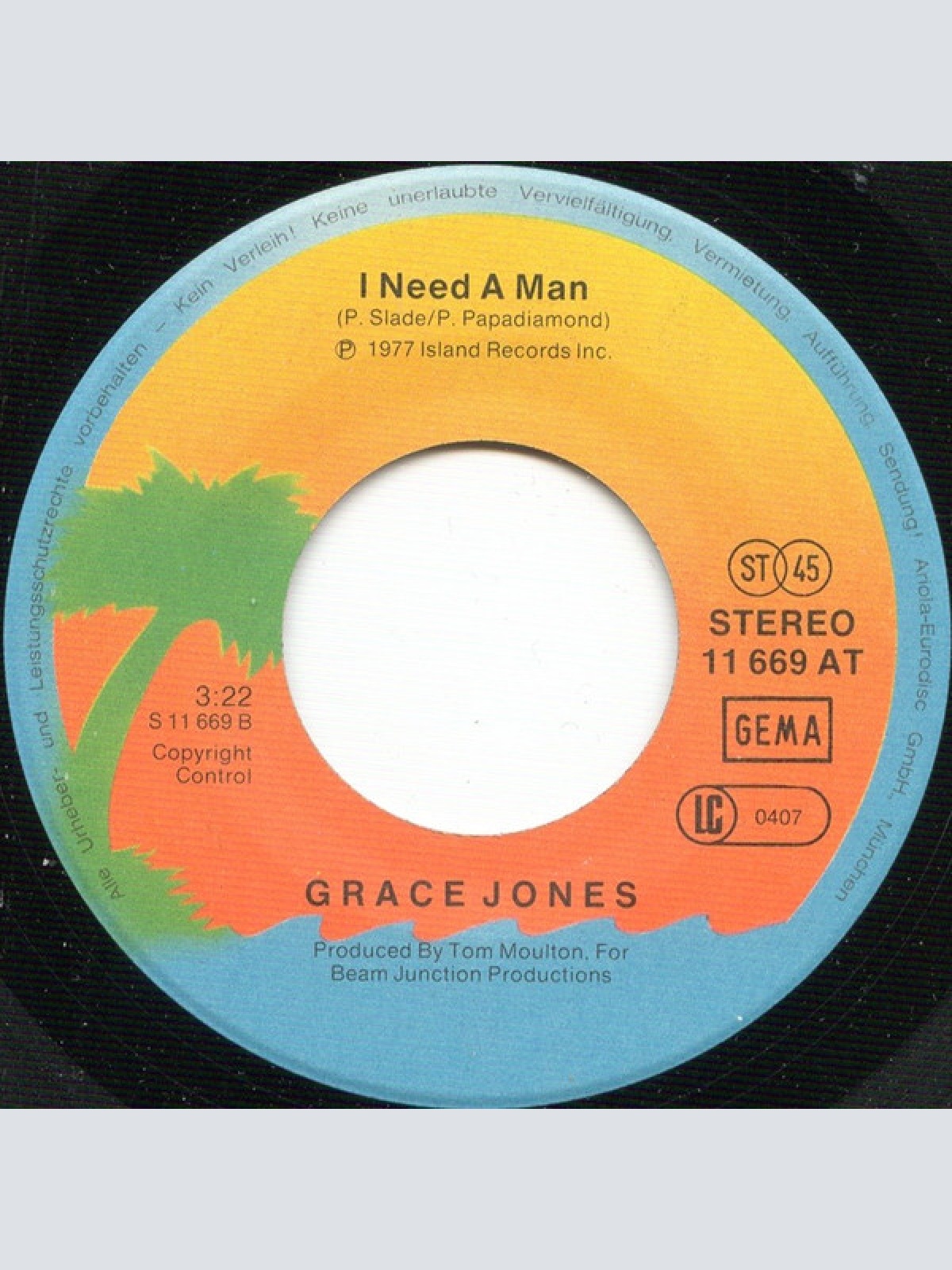 Vinyl / Grace Jones - La Vie En Rose / I Need A Man