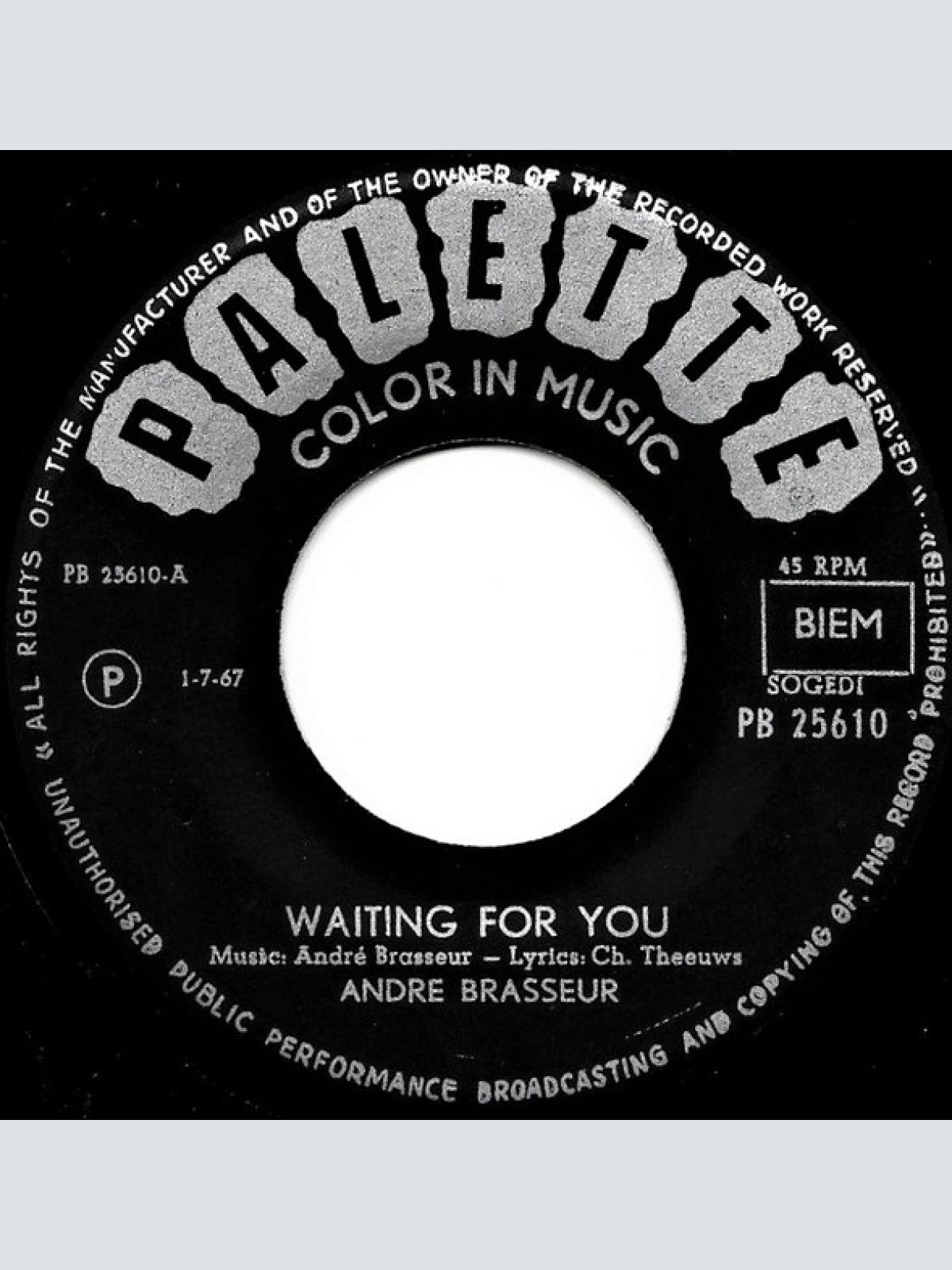 Vinyl / André Brasseur - Waiting For You