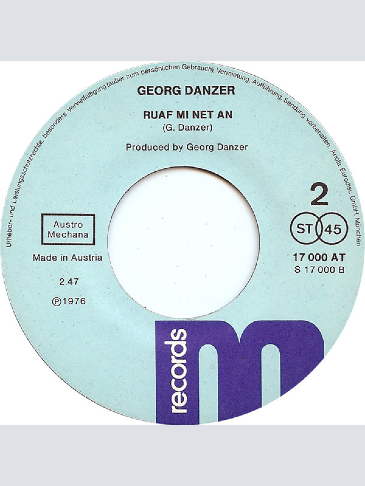 Vinyl / Georg Danzer - Hupf' In Gatsch / Ruaf Mi Net An