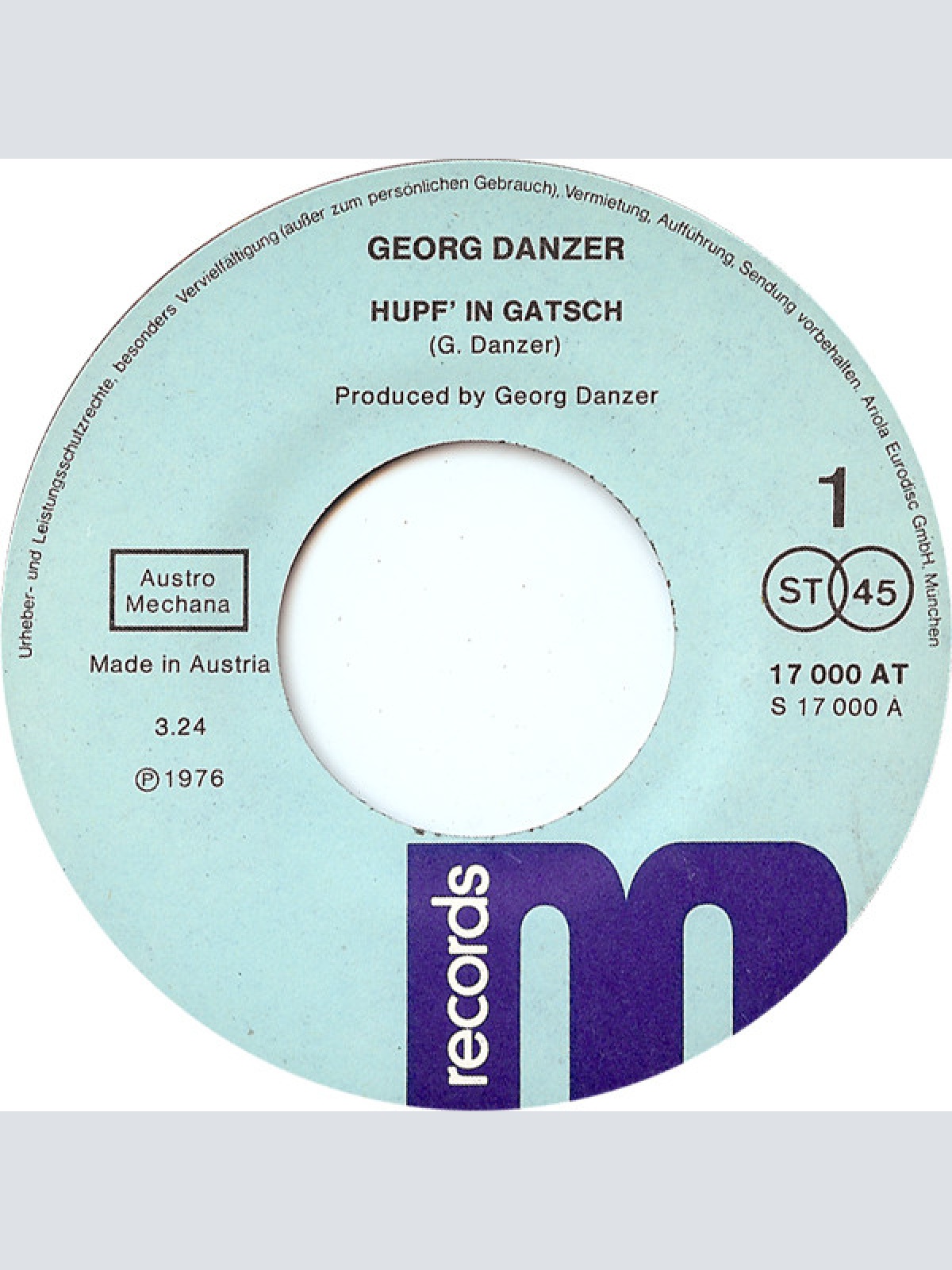 Vinyl / Georg Danzer - Hupf' In Gatsch / Ruaf Mi Net An