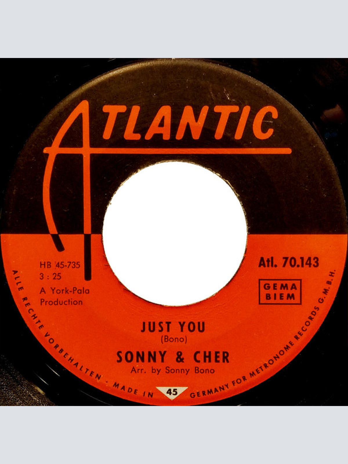 Vinyl / Sonny & Cher - Just You / Sing C'est La Vie