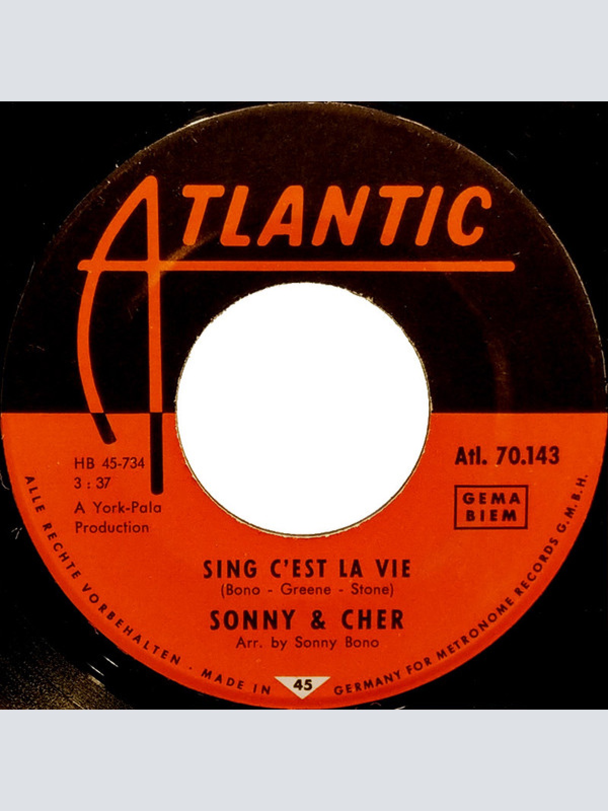 Vinyl / Sonny & Cher - Just You / Sing C'est La Vie