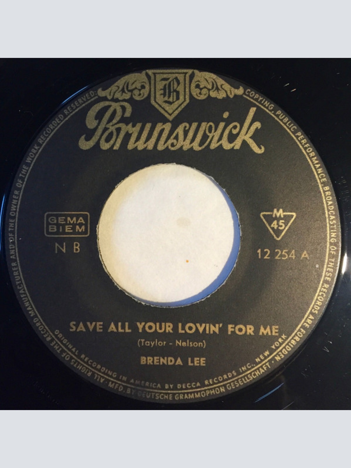 Vinyl / Brenda Lee - Save All Your Lovin' For Me / All Alone Am I